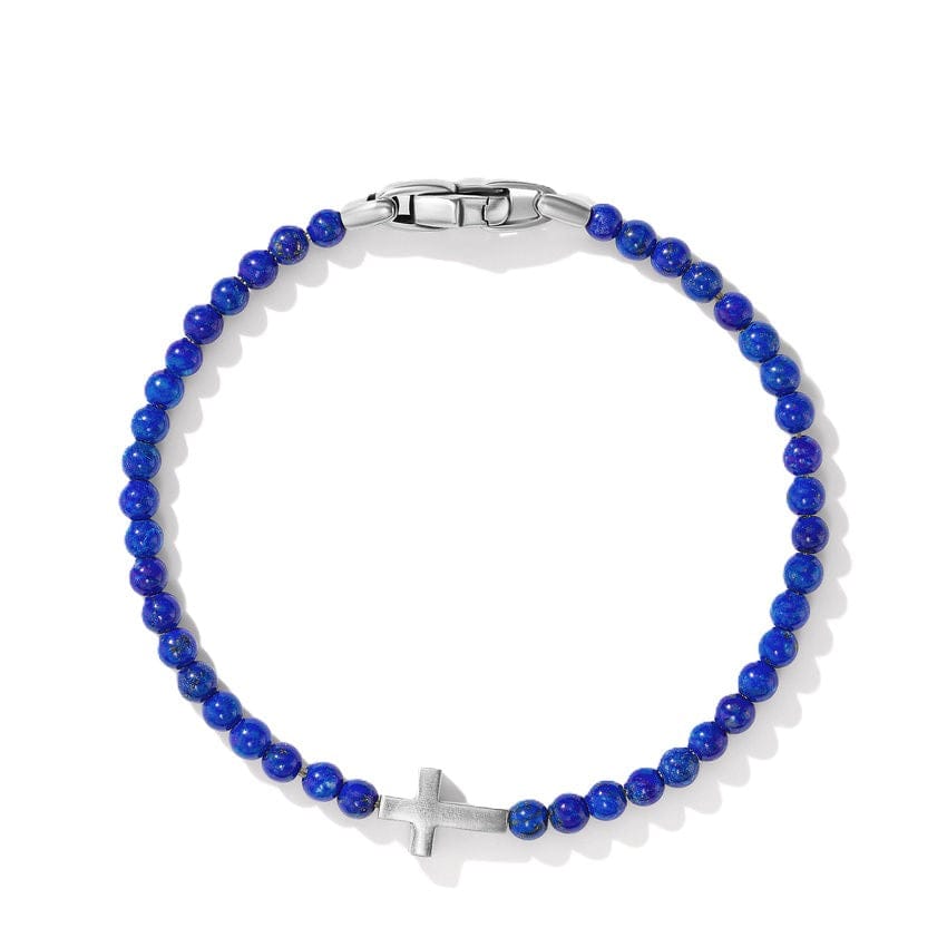 Spiritual Beads Cross Station Bracelet in Sterling Silver with