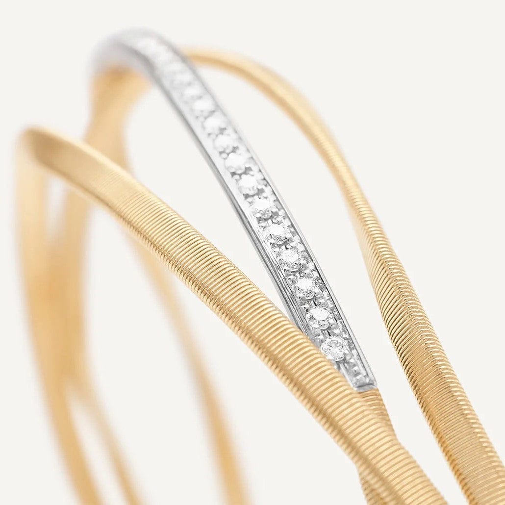 Marco Bicego 18K Yellow & White Gold Marrakech Triple Coil Diamond