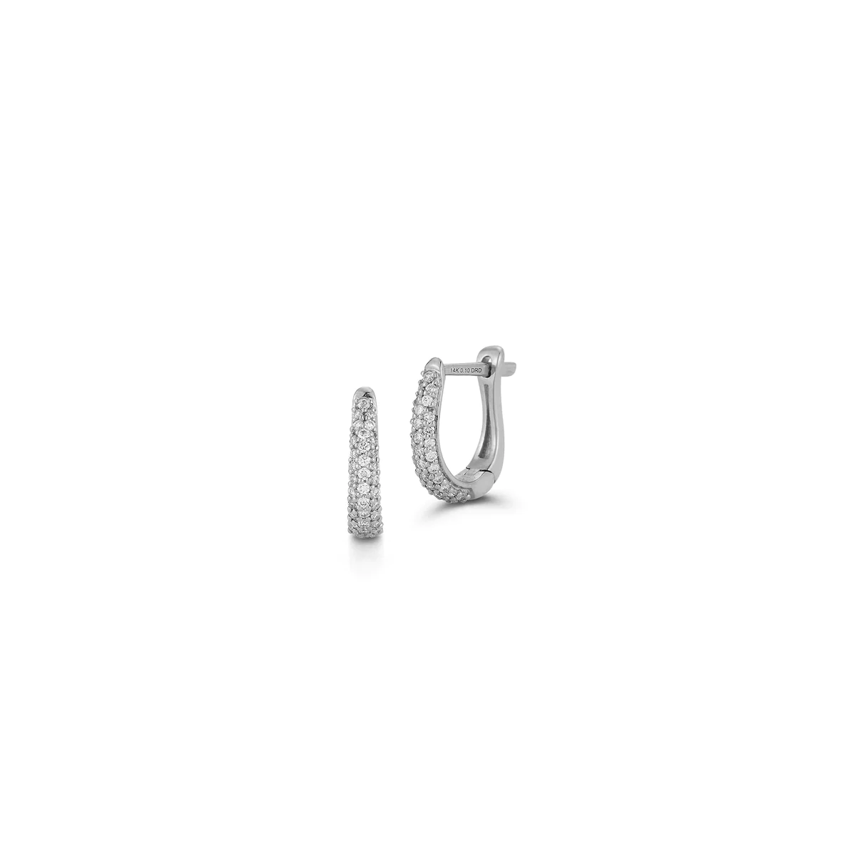Dana Rebecca 14K White Gold Tapered Diamond Mini Huggie Earrings