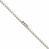 18K White Gold 3 Prong Diamond Line Necklace