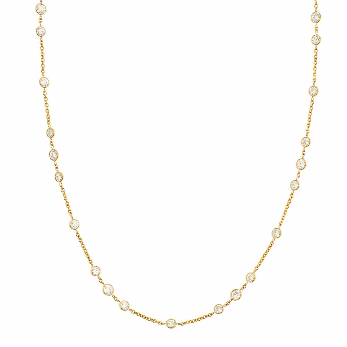 18K Yellow Gold Diamond By The Yard Necklace
