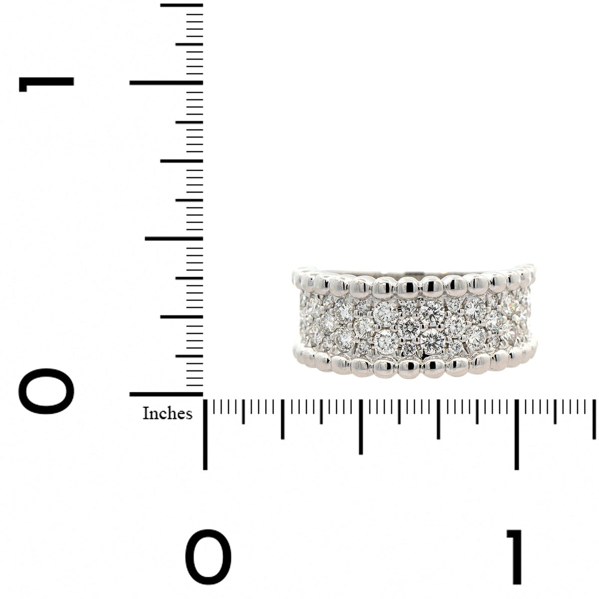 14K White Gold Pave Diamond Ring
