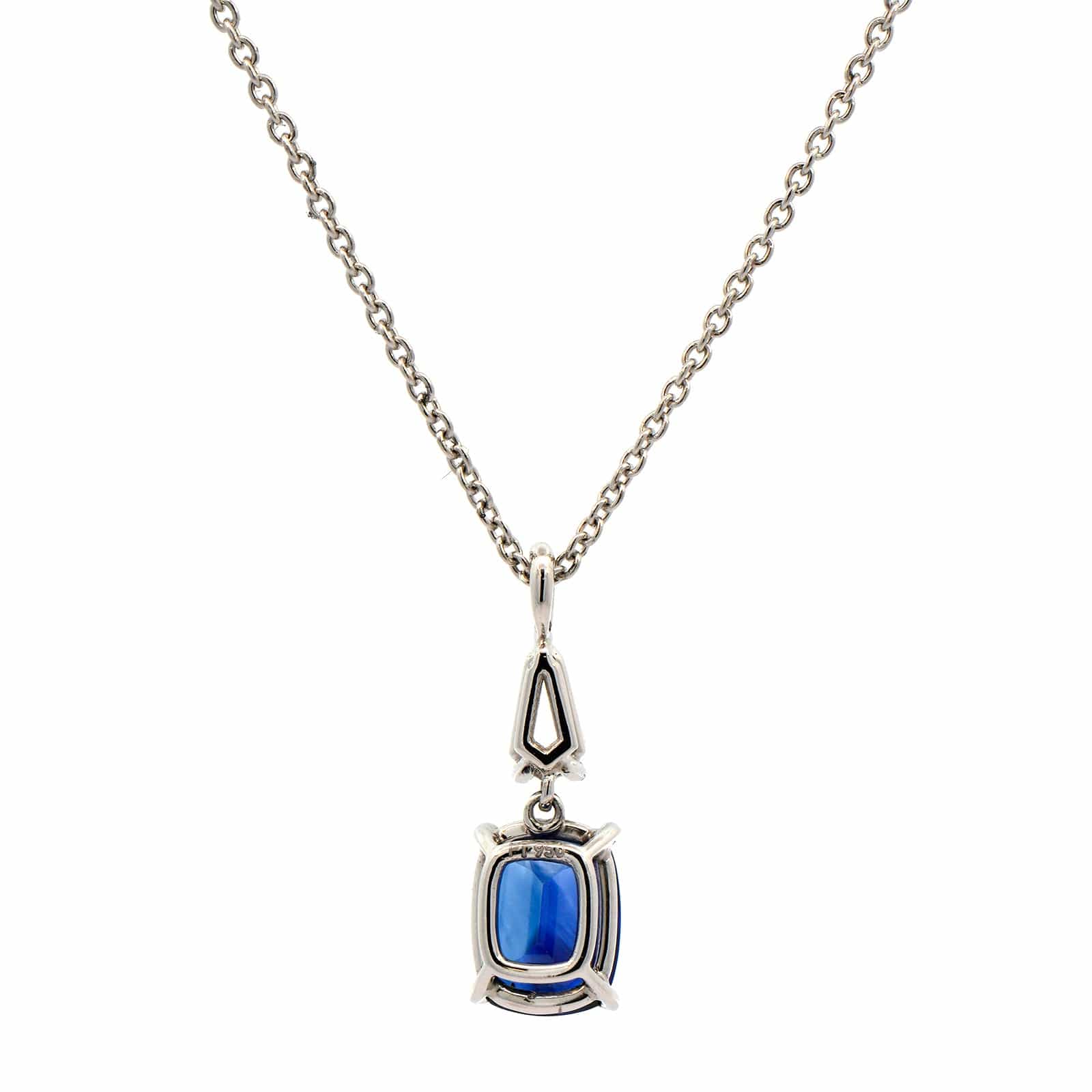 ☆Hei☆ soft line pipe long necklace HE25SPNFW211XXFR Platinum Blue Sapphire & Diamond Necklace – Long's Jewelers