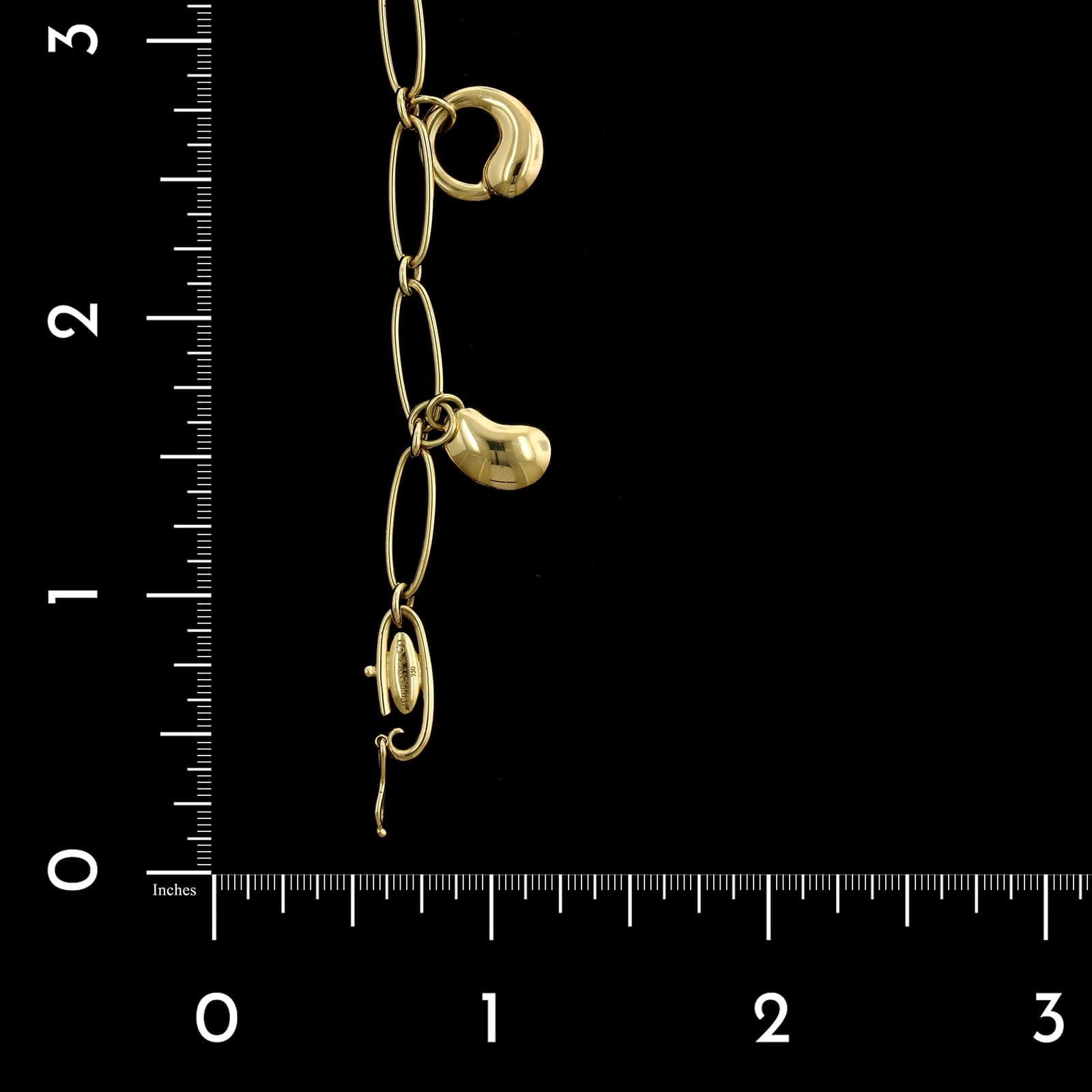 Tiffany & Co. Elsa Peretti 18K Yellow Gold Estate Charm Bracelet 