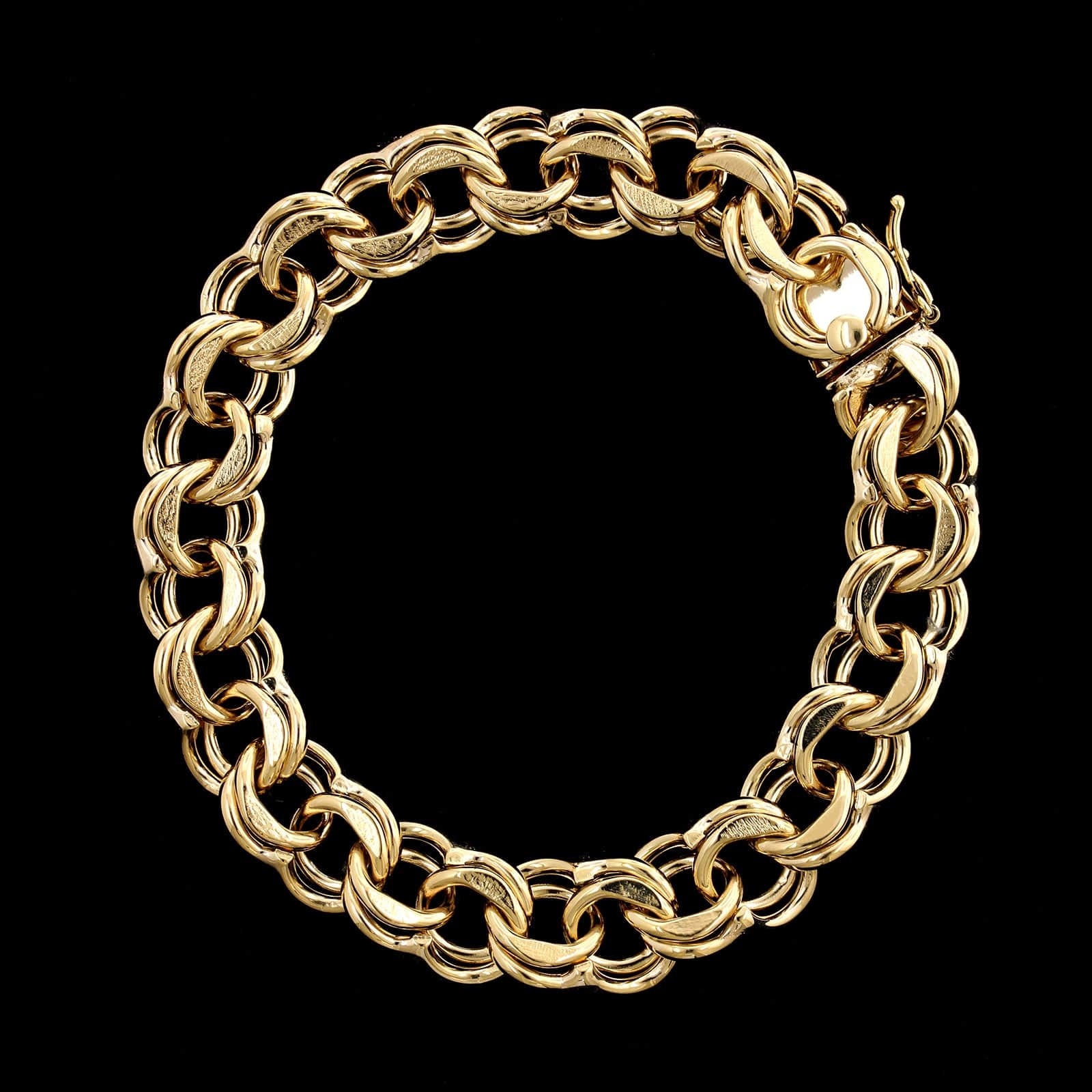 14K Yellow Gold Estate Double Link Charm Bracelet – Long's