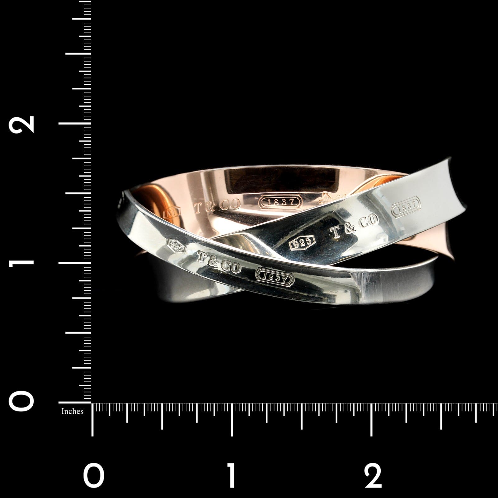 Tiffany Sterling Silver and Rubedo Estate 1837 Interlocking