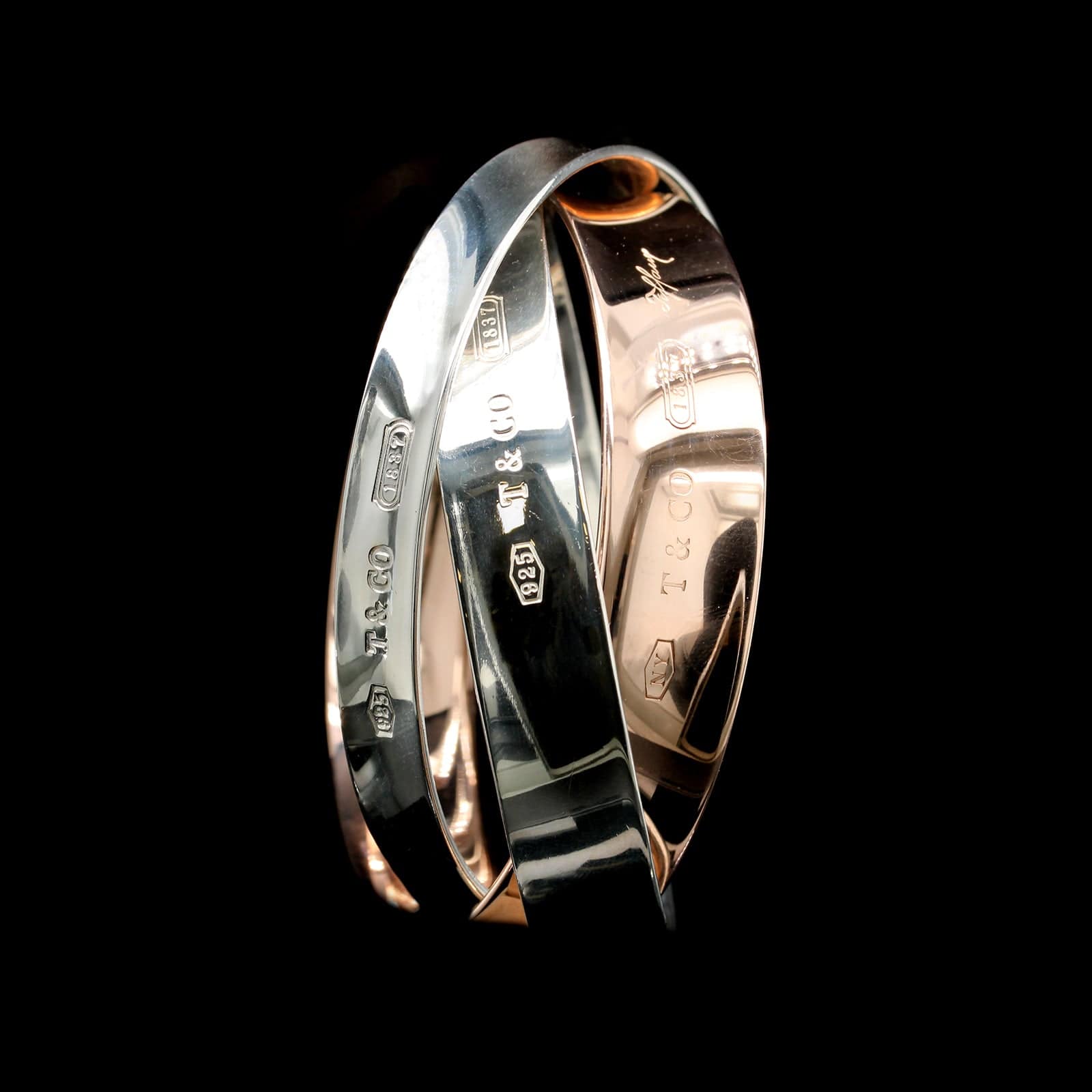 Tiffany Sterling Silver and Rubedo Estate 1837 Interlocking