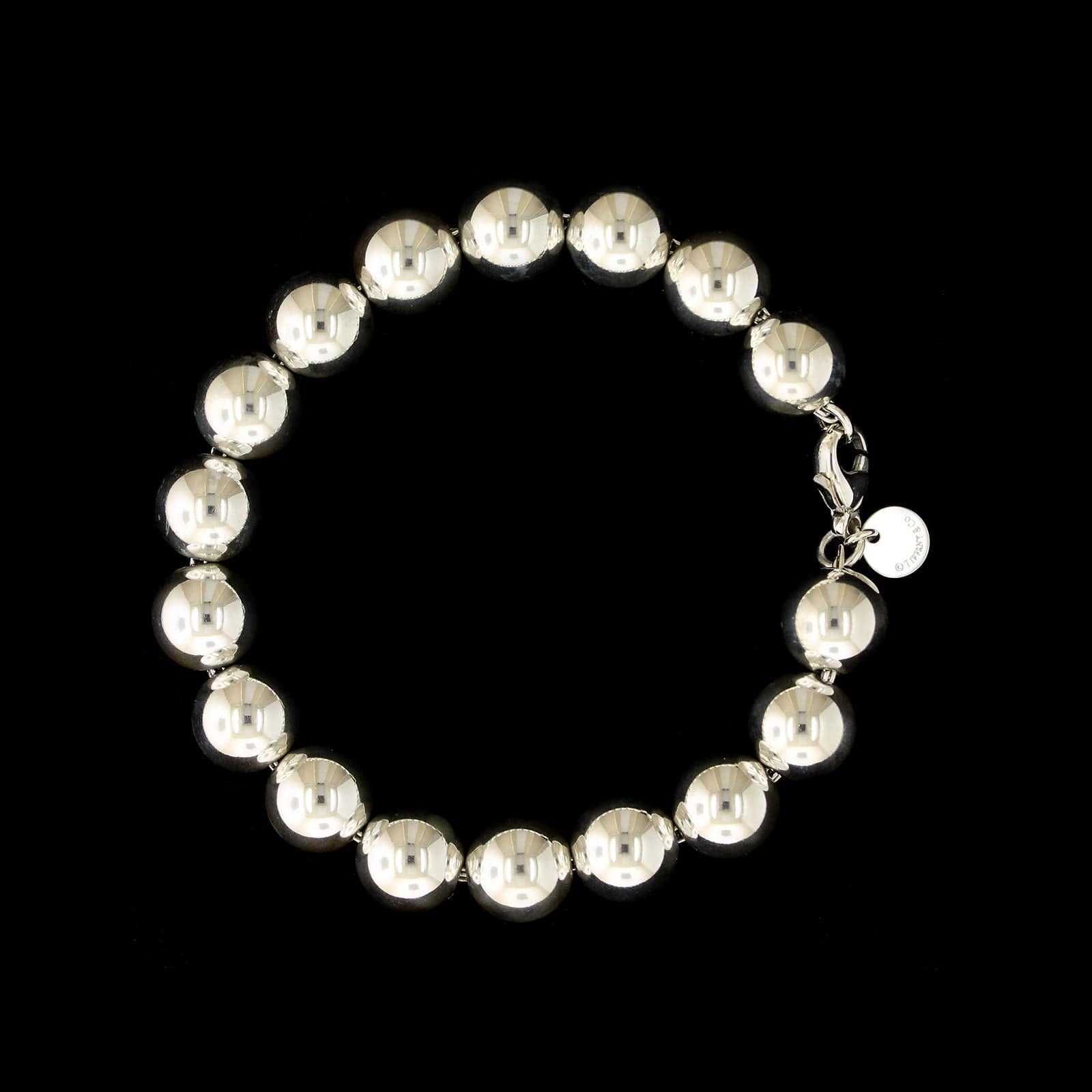 ☆TATIANA☆ Silver 925 Swarovski Bead Ball Bracelet BR1800 Tiffany & Co. Sterling Silver Estate Hardwear Ball Bracelet