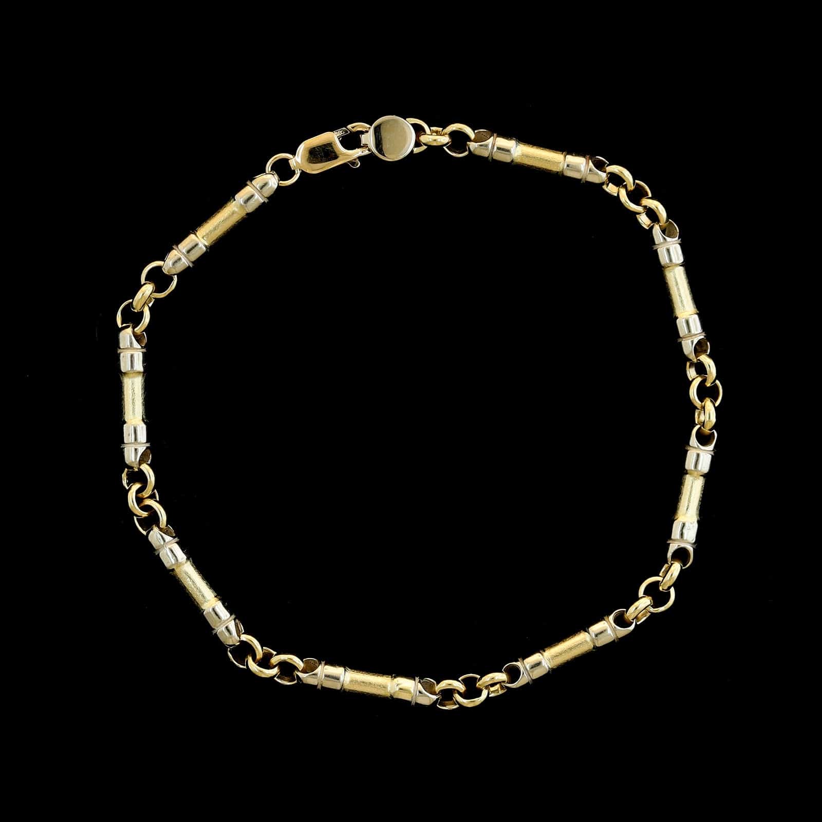 14K Two-tone Gold Estate Bar Link Bracelet – Long's Jewelers