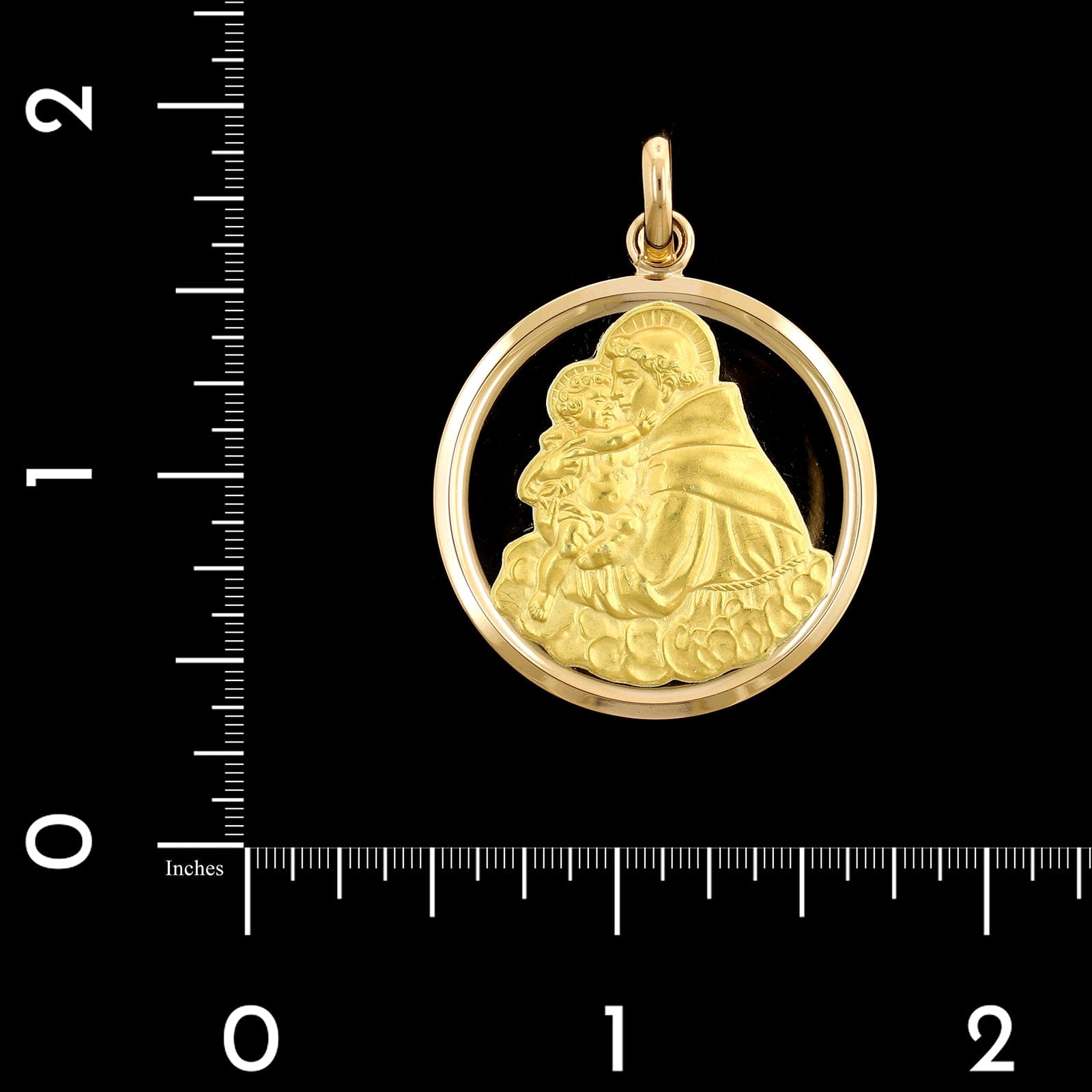 18k St Anthony Charm Saint Anthony Necklace, Anthony Medal