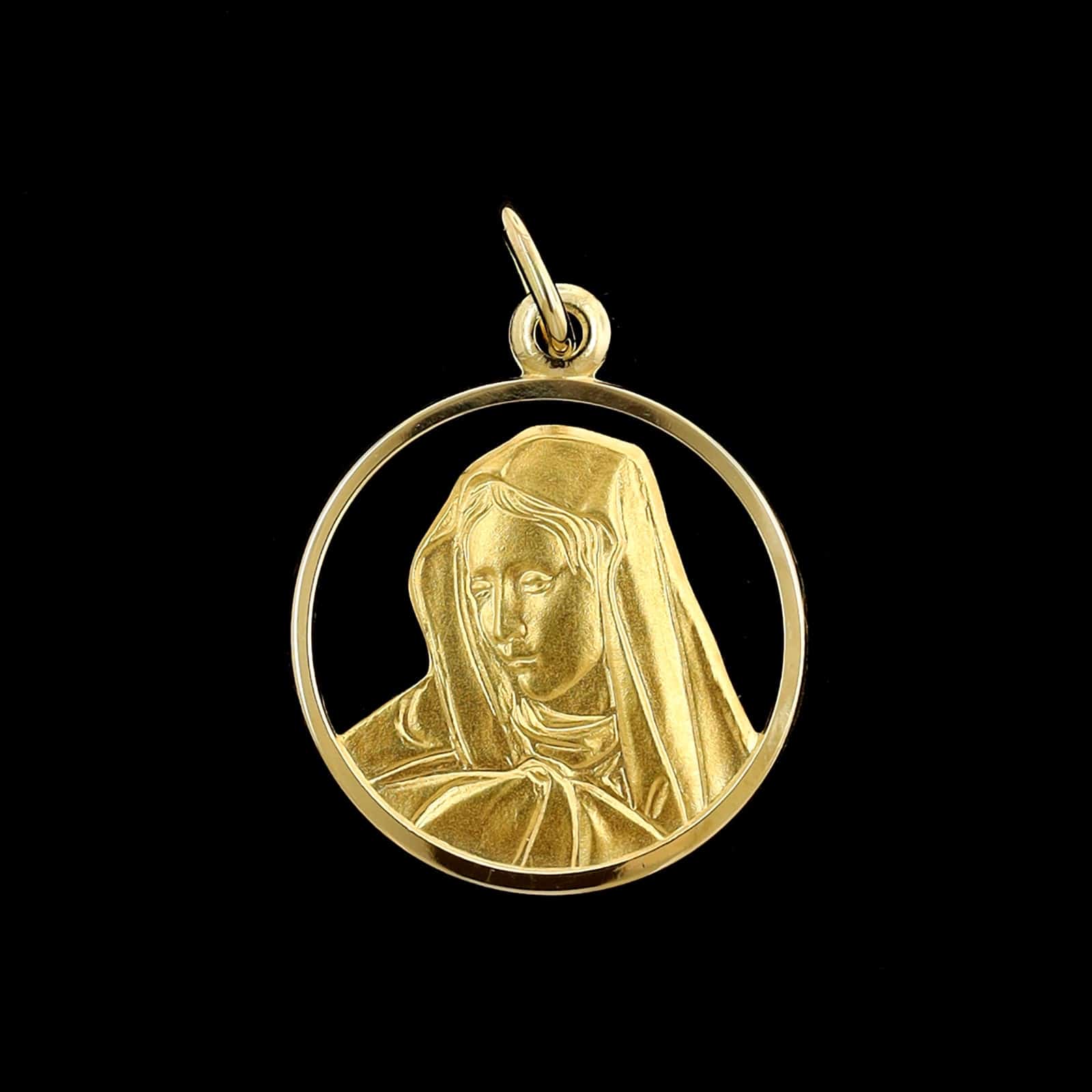 18K Yellow Gold Estate Virgin Mary Madonna Medal – Long's Jewelers