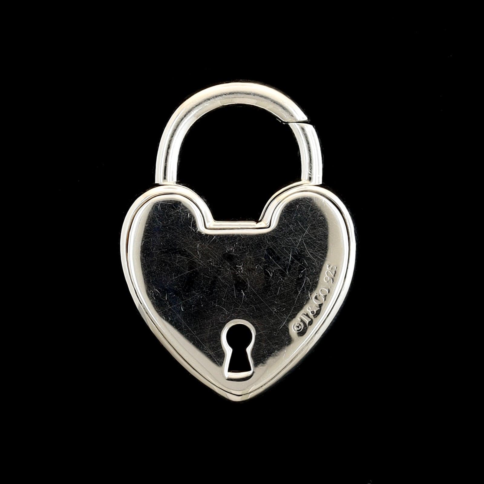 Tiffany & Co. Sterling Silver Estate Heart Arc Padlock Charm