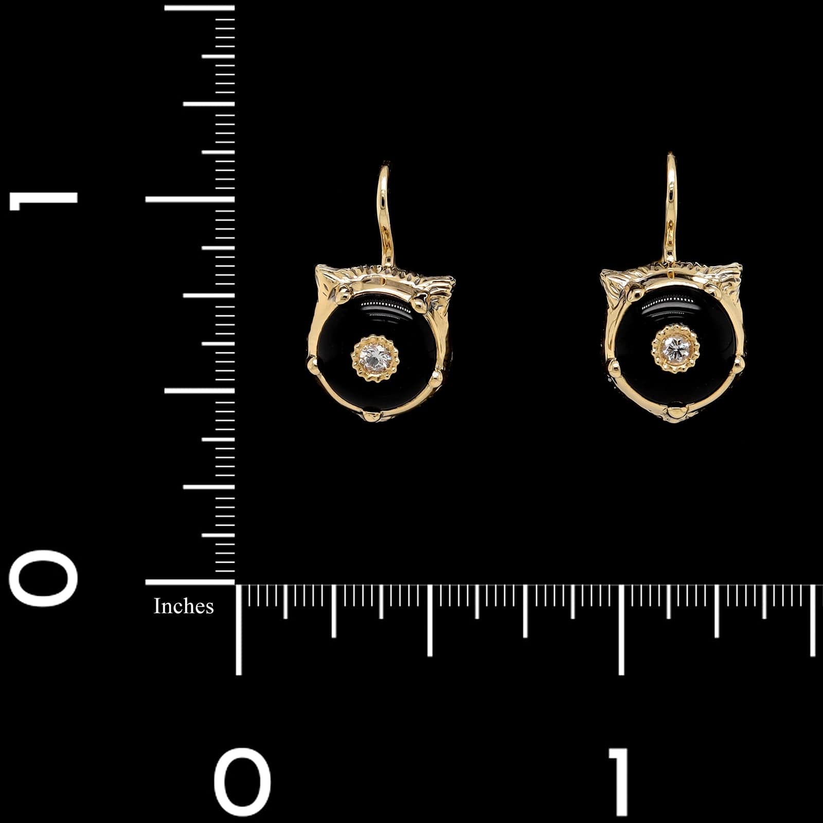 Gucci 18K Yellow Gold Estate Diamond and Onyx Le Marche Des