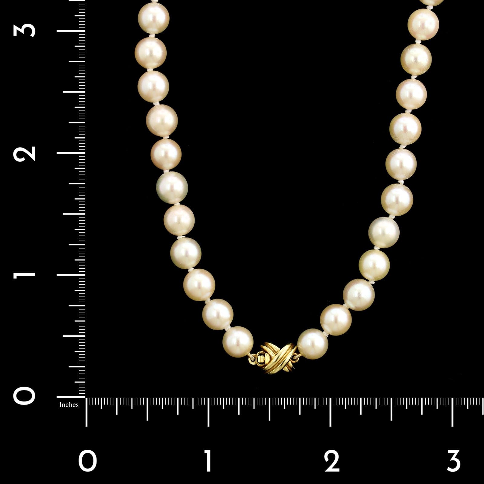 14K Yellow Gold Estate Cultured Pearl Necklace