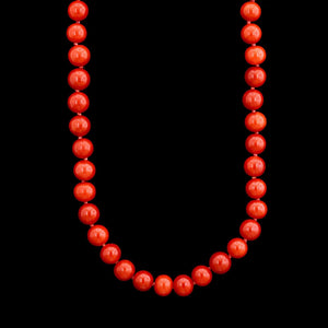 18K Yellow Gold Estate Coral Bead Necklace