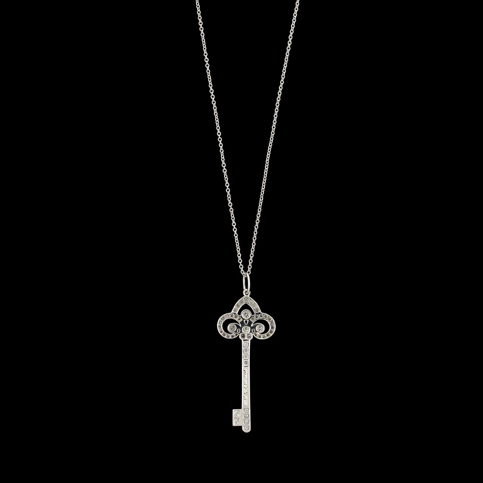 Tiffany & Co. Platinum Estate Diamond Key Fleur de Lis