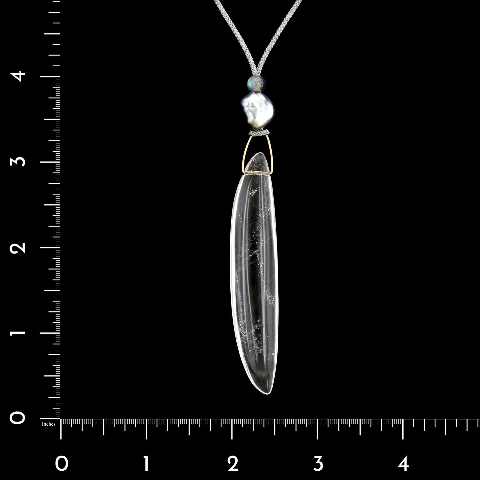 Gabriella Kiss 14K Yellow Gold Estate Rock Crystal Bean