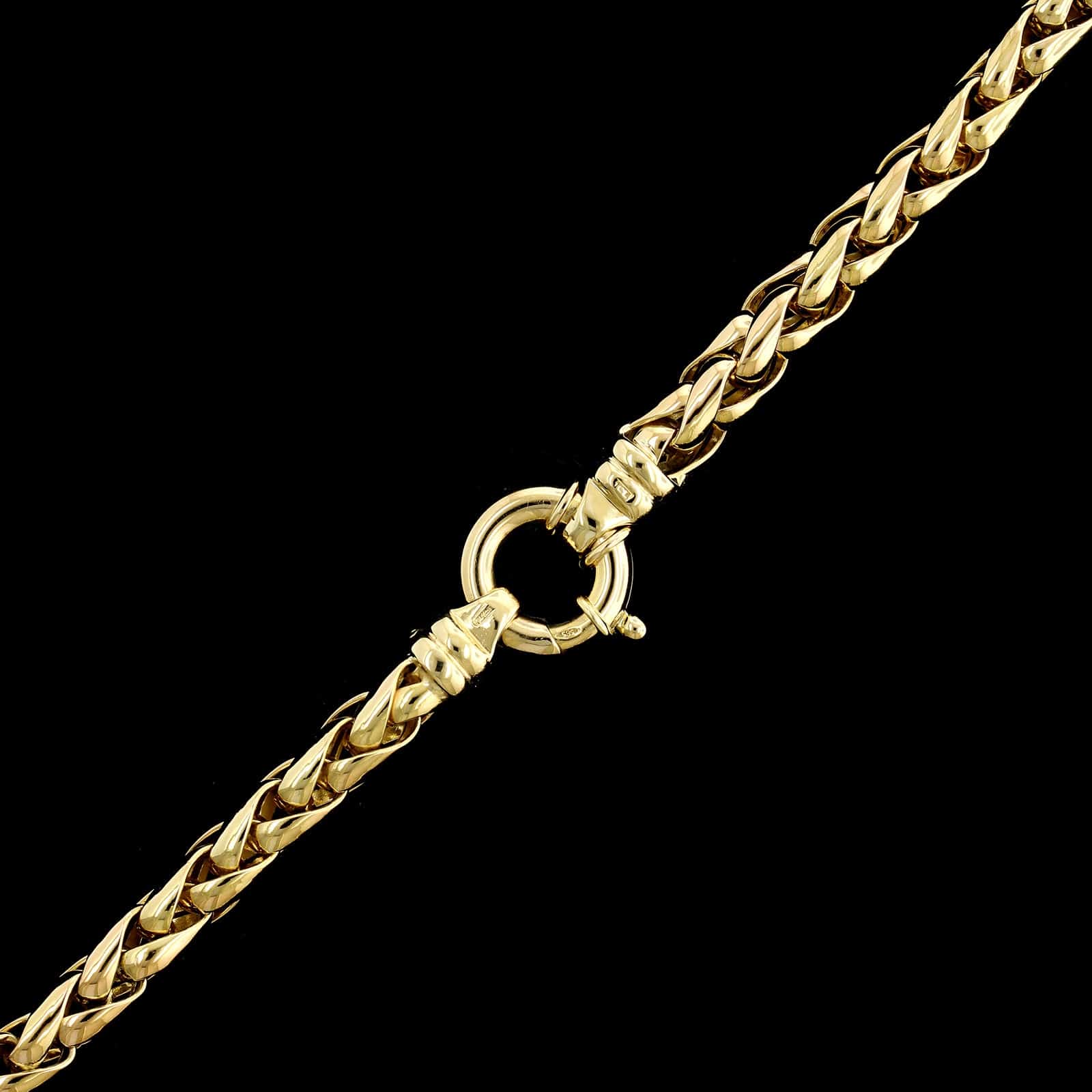 14K Yellow Gold Estate Graduated Woven Hollow Link Necklace 14K Yellow Gold Estate Graduated Woven Hollow Link Necklace