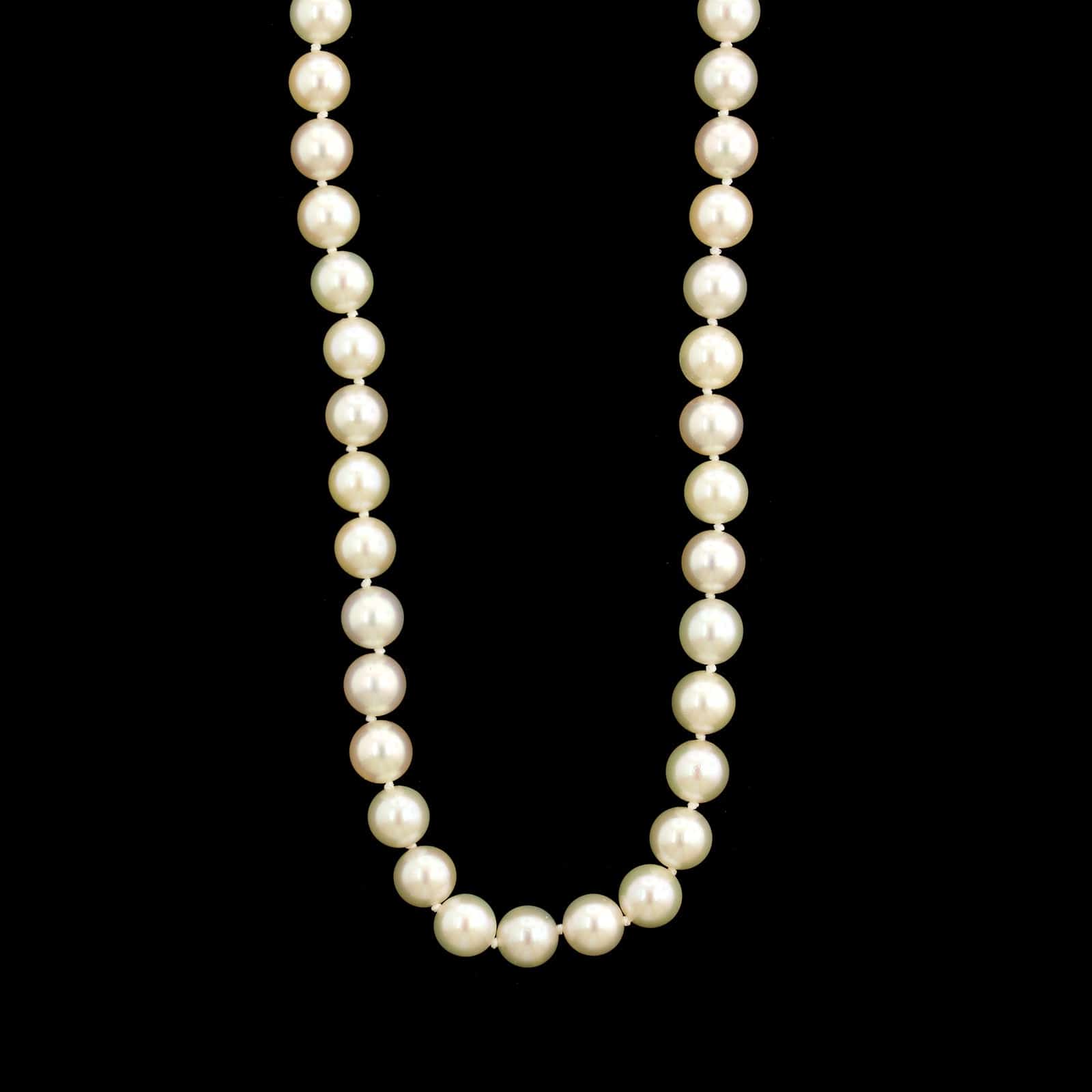 Mikimoto 18K Yellow Gold Estate Pearl Necklace – Long's Jewelers