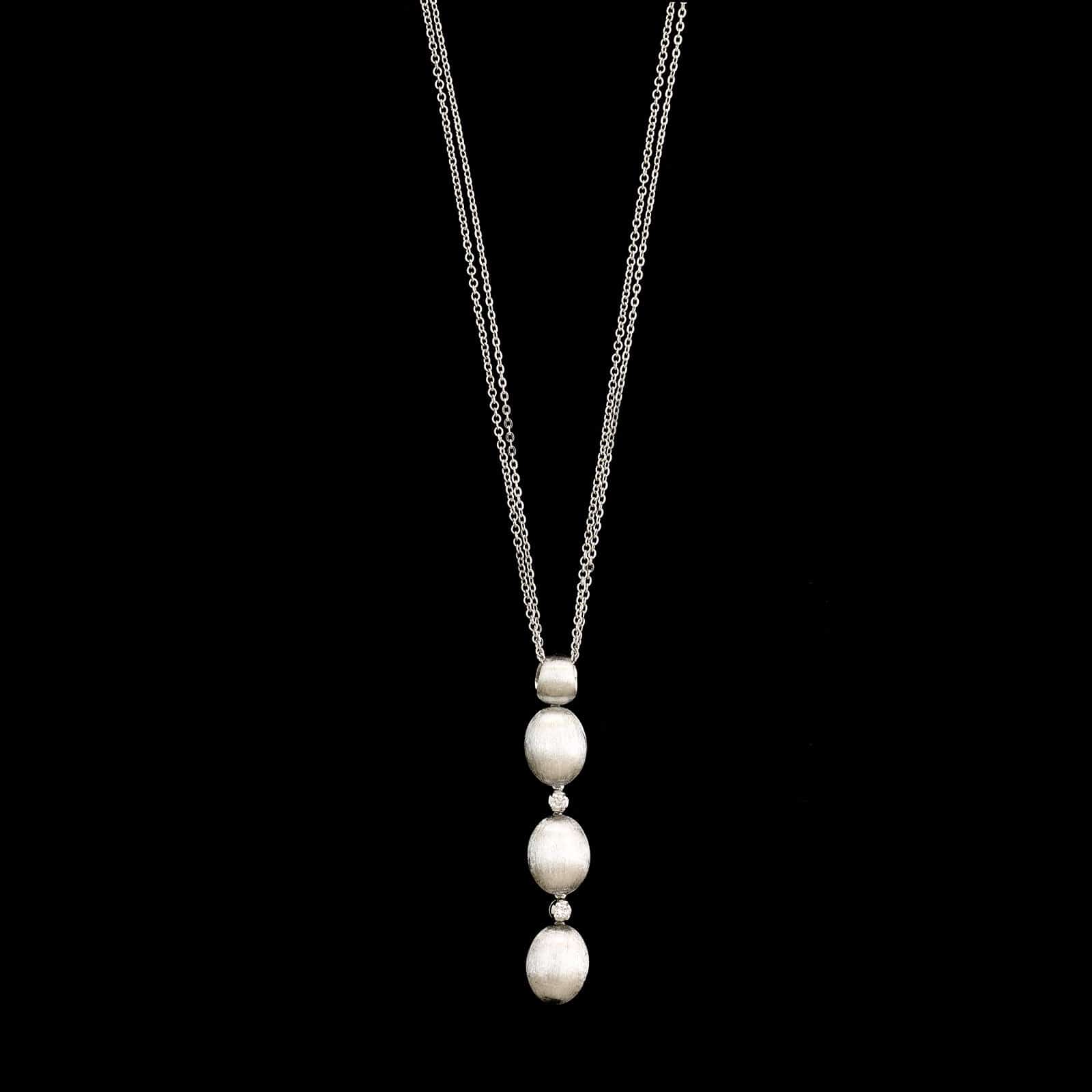 ★PEARLY MORE★ Little man Long Drop Necklace Nanis 18K White Gold Estate Diamond Drop Pendant Necklace