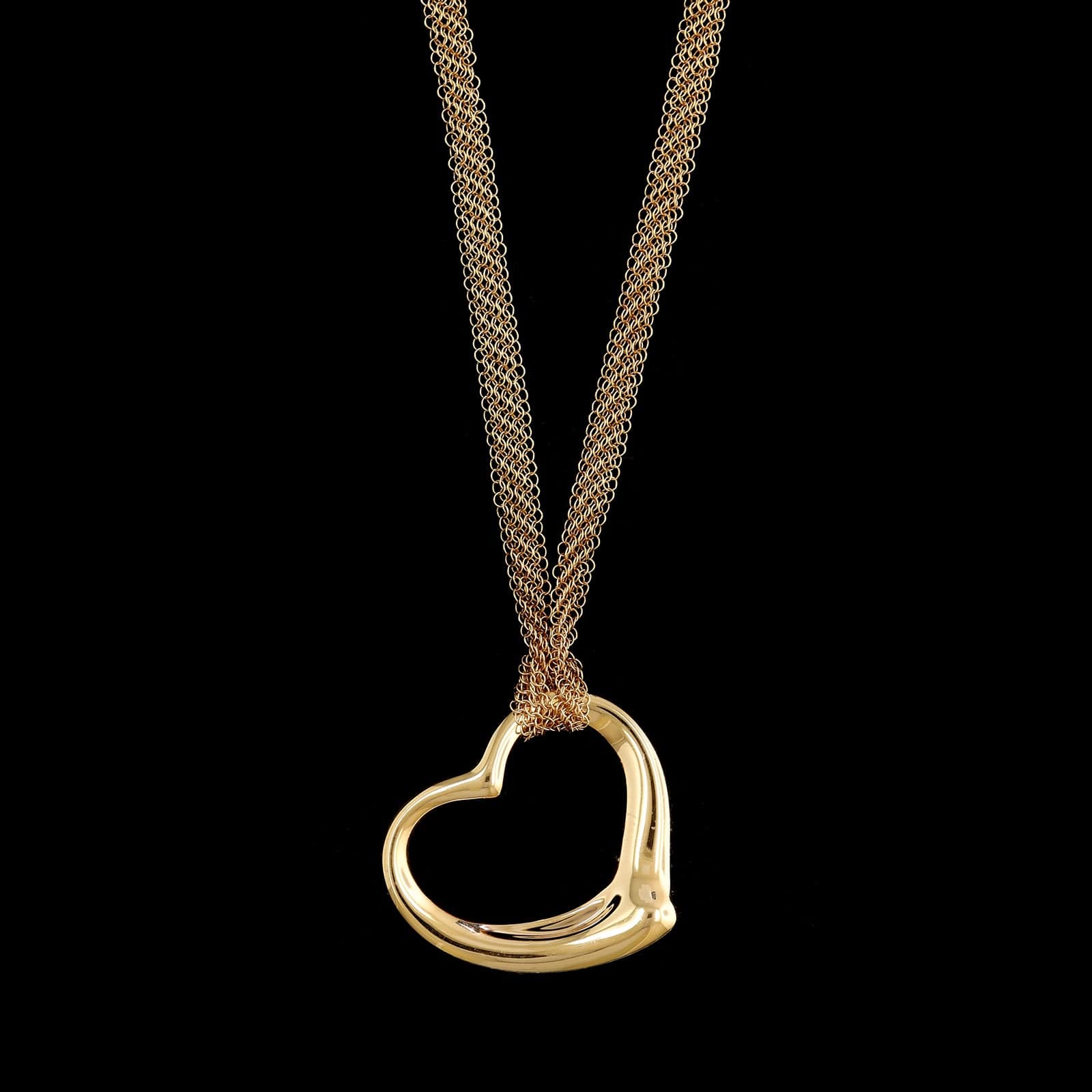 Tiffany 18K Rose Gold Elsa Peretti Open Heart Pendant Necklace