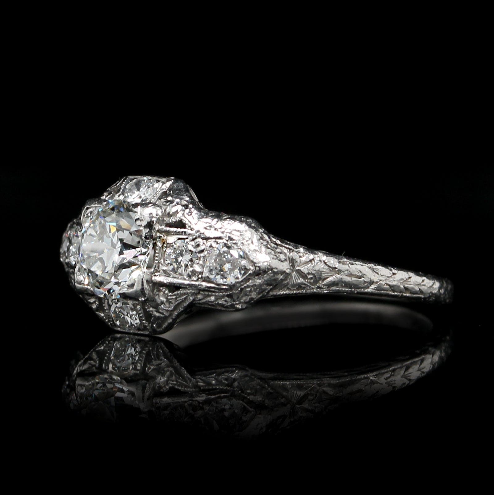 Vintage Platinum Estate Diamond Engagement Ring – Long's Jewelers