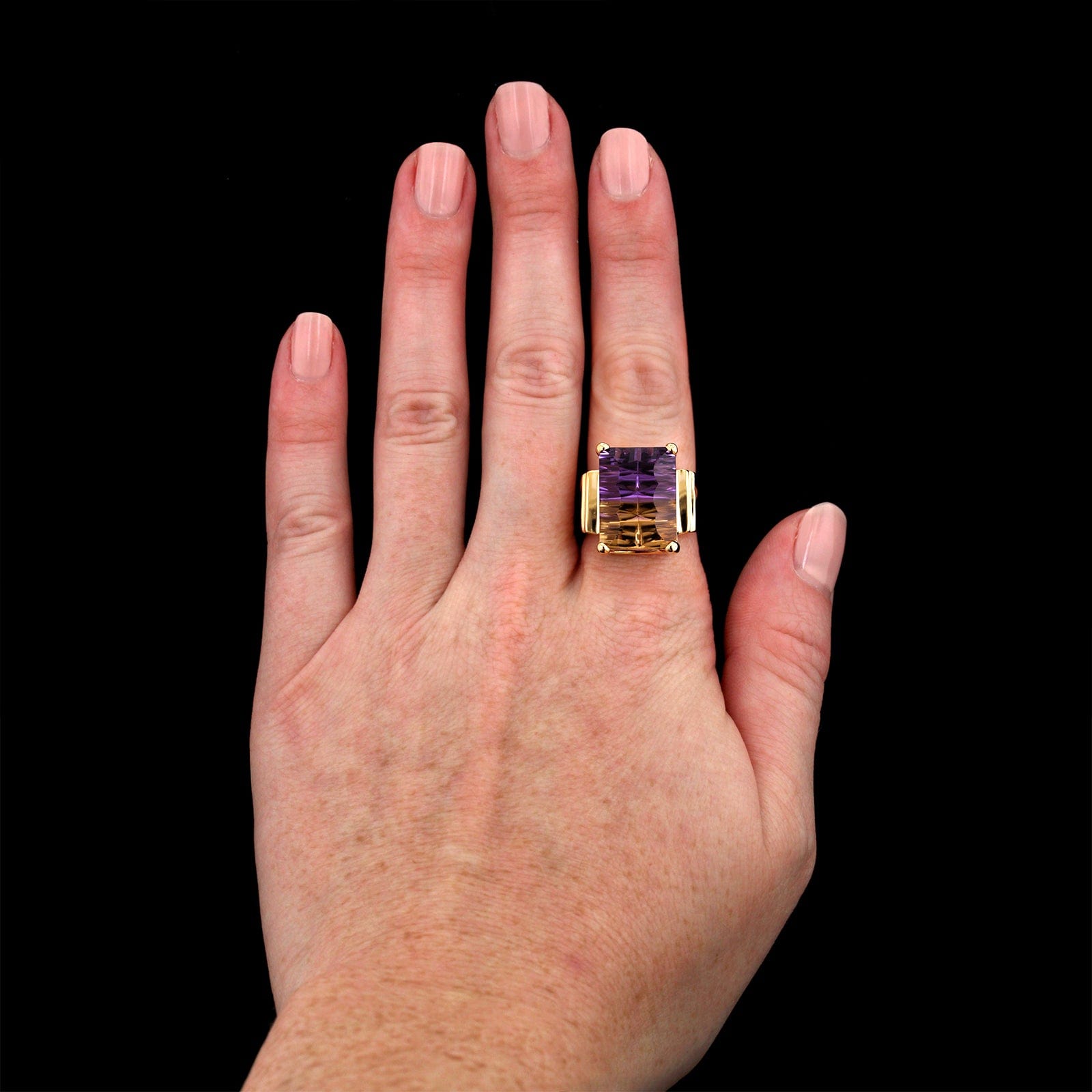 14K Yellow Gold Estate Ametrine Ring – Long 