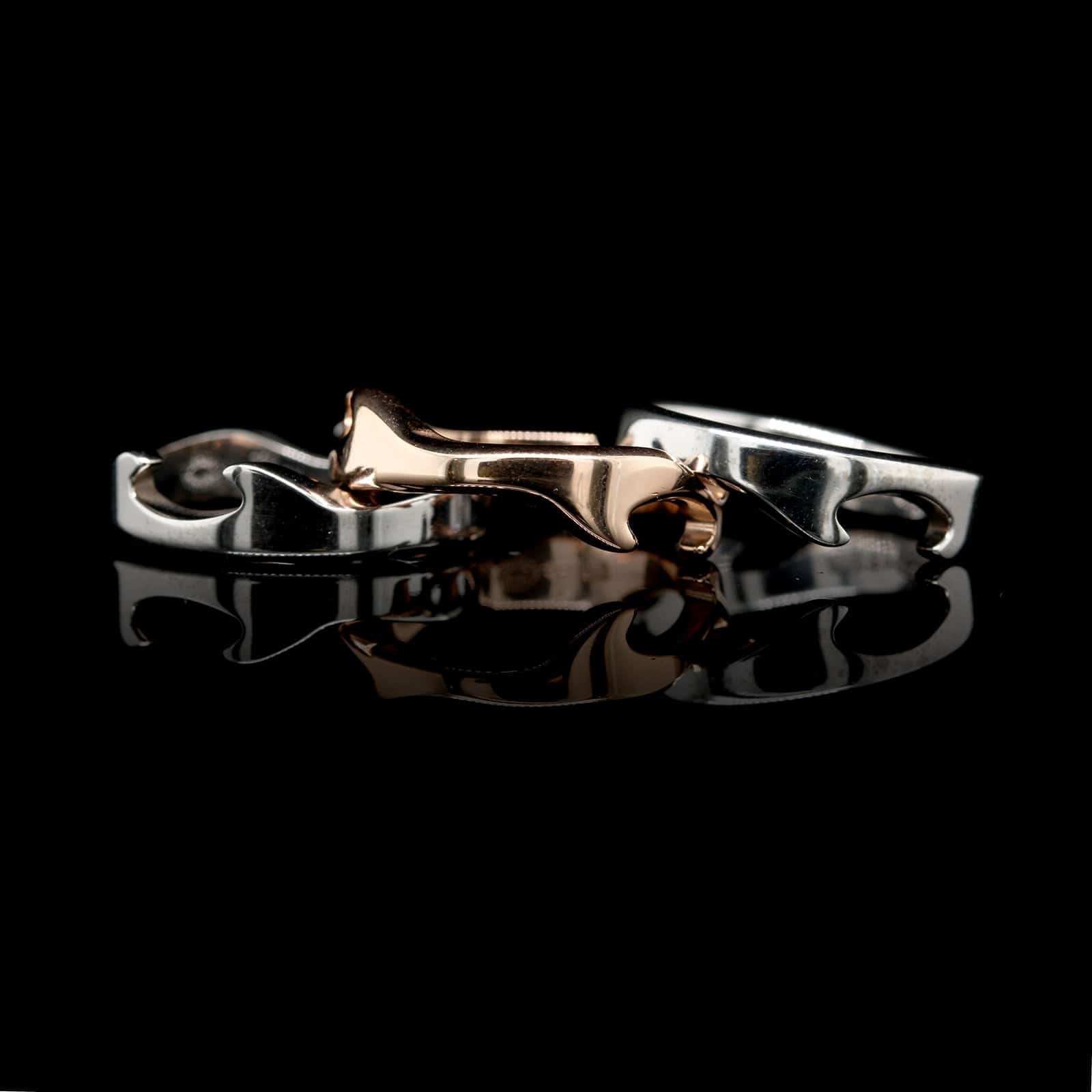 Georg Jensen 18K Rose and White Gold Estate Three Piece Fusion