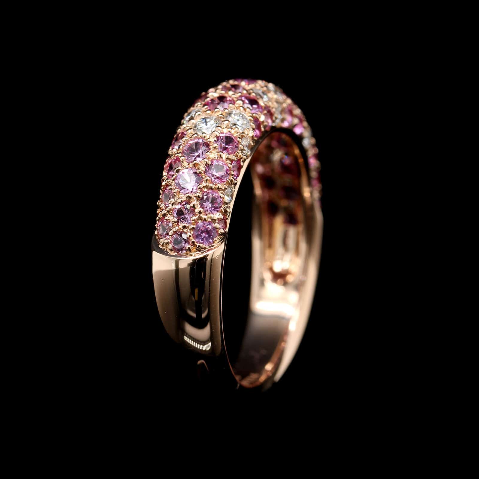 Cartier 18K Rose Gold Estate Etincelle de Cartier Pink Sapphire and Diamond Ring
