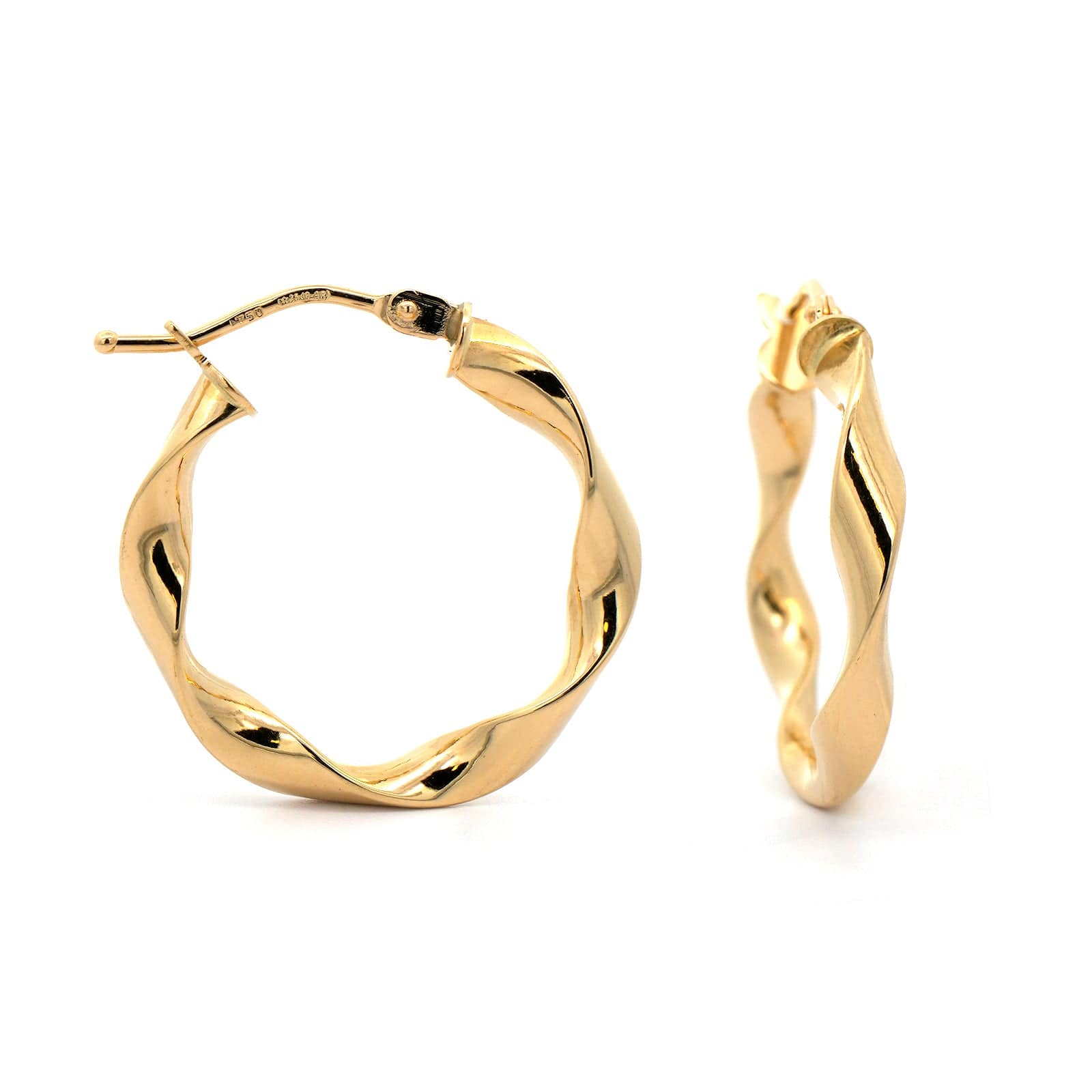 18K Yellow Gold Twisted Hoop Earrings – Long's Jewelers