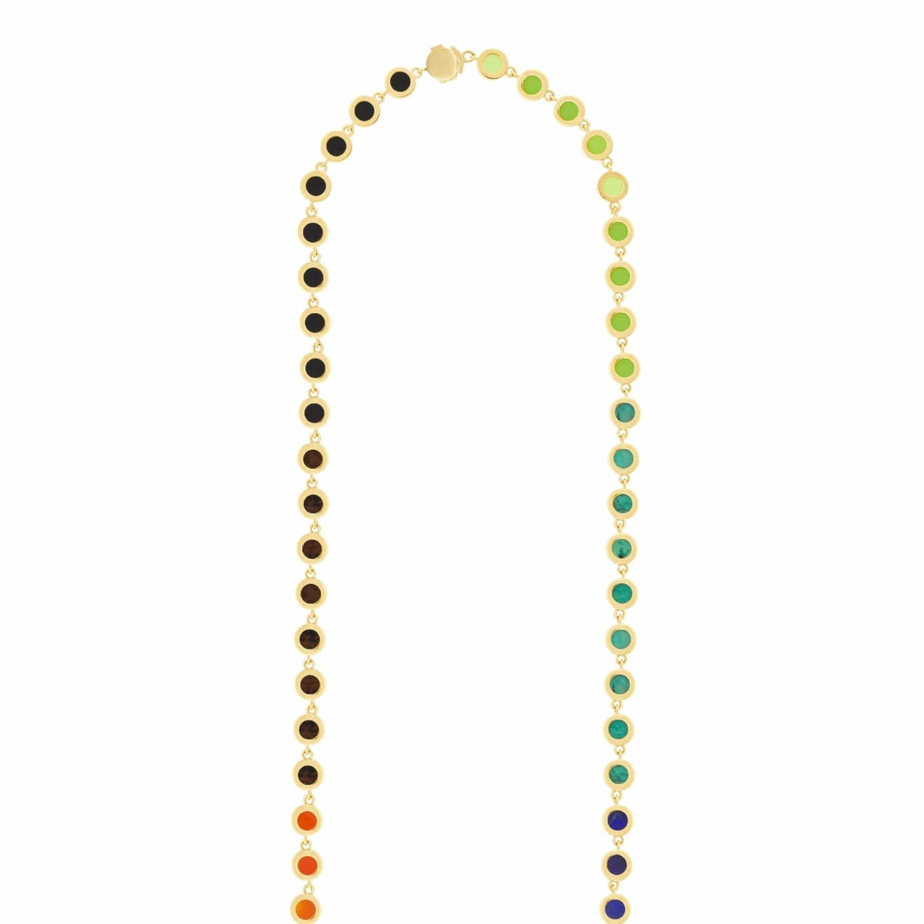 Luis Morais 14K Yellow Gold Multi Gemstone Link Necklace – Long's