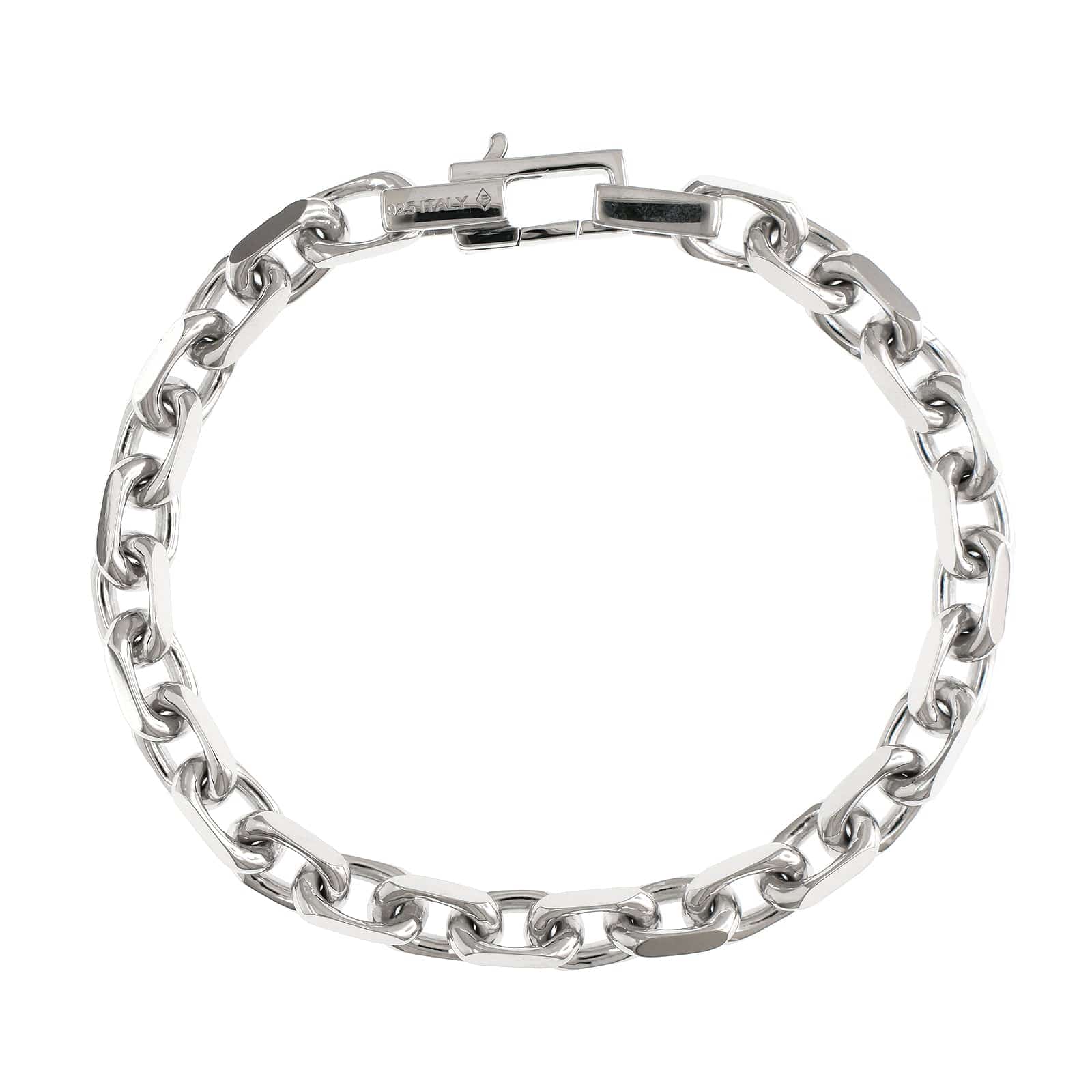 Sterling Silver Flat Oval Link Bracelet – Long's Jewelers