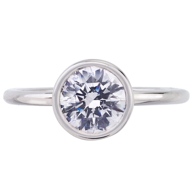 Platinum Bezel-Set Engagement Ring Setting