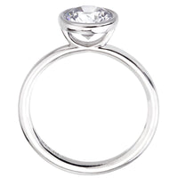 Platinum Bezel-Set Engagement Ring Setting