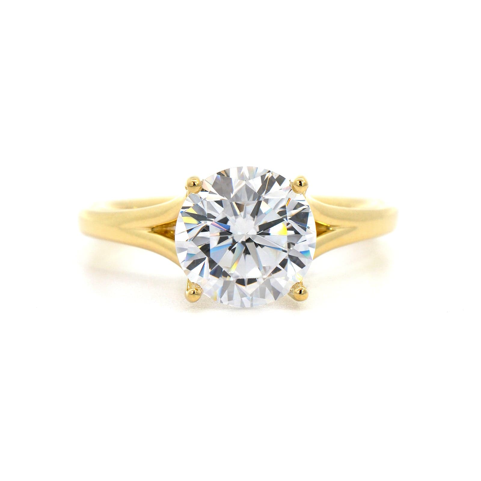 18K Yellow Gold Prong Diamond Solitaire Engagement Ring Setting