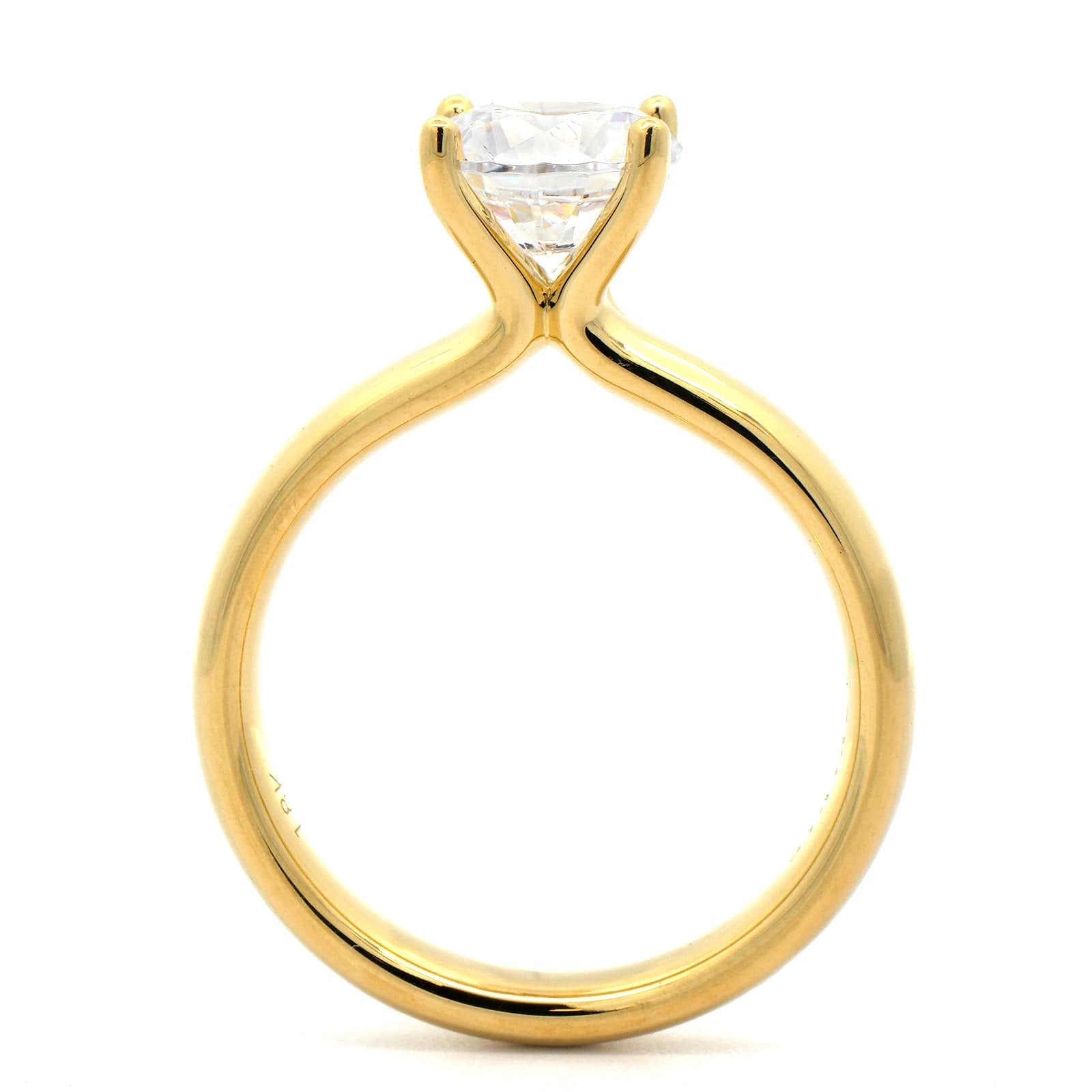 18K Yellow Gold 4 Prong Diamond Solitaire Engagement Ring Setting 