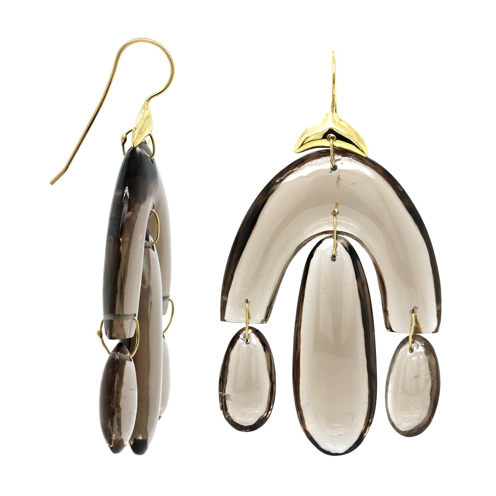 【HYERES LOR】23FW★ Moon Goutte SV(Y) Pave Square Earrings Designer fashion, Seoul-fully created | W Concept