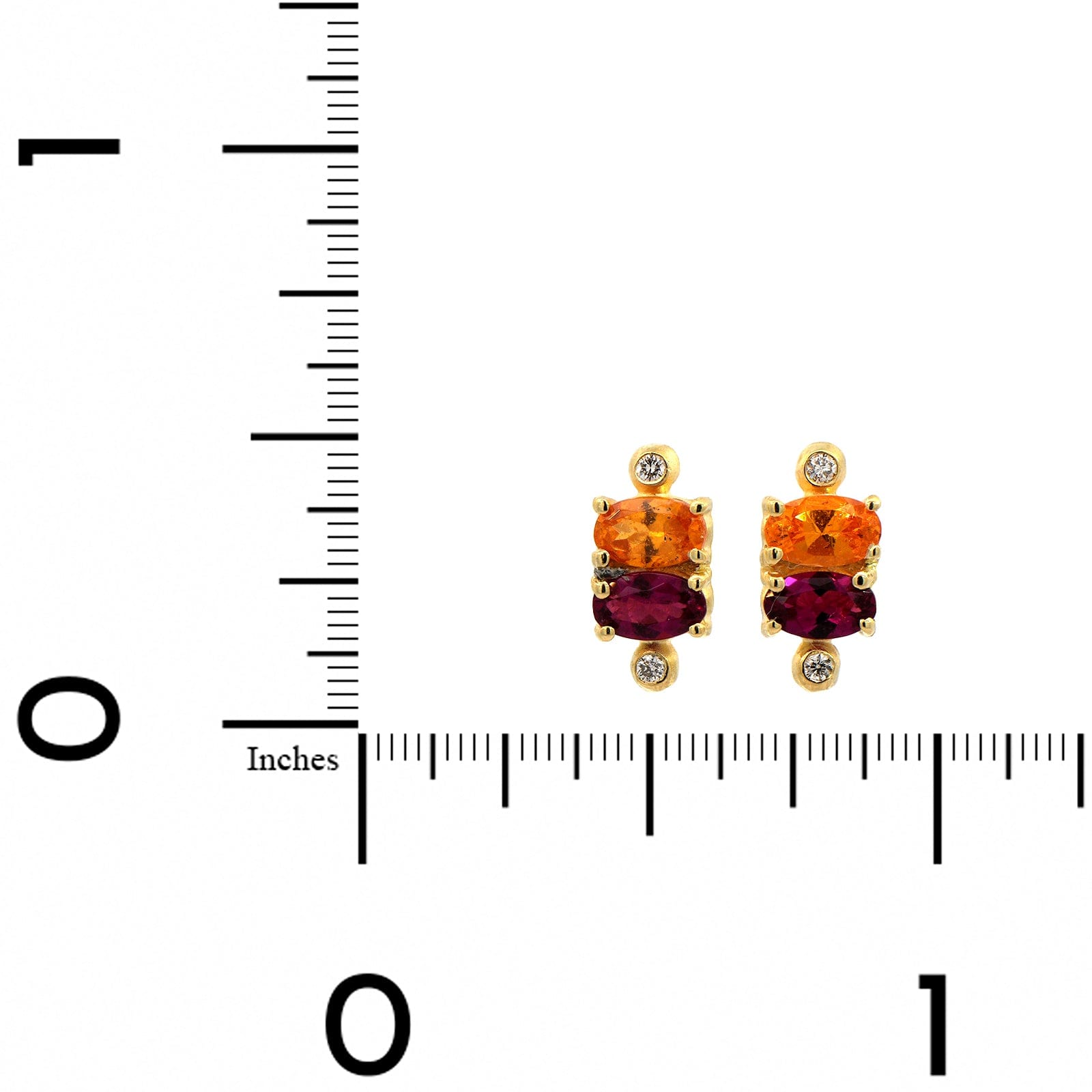 Suzy Landa 18K Yellow Gold Spessartite Garnet, Rubellite, and 