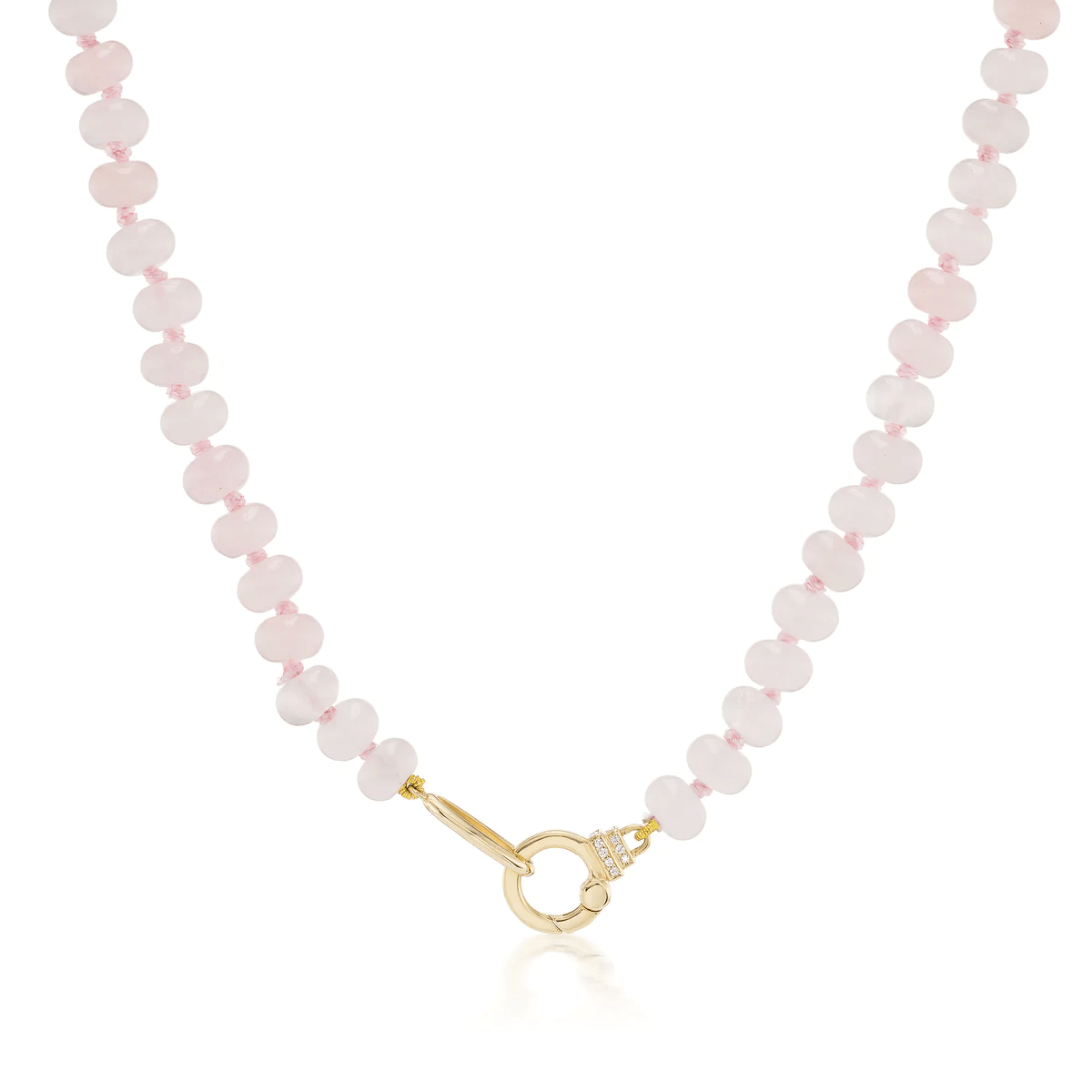 Sorellina 18K Yellow Gold Rose Quartz Beaded Necklace