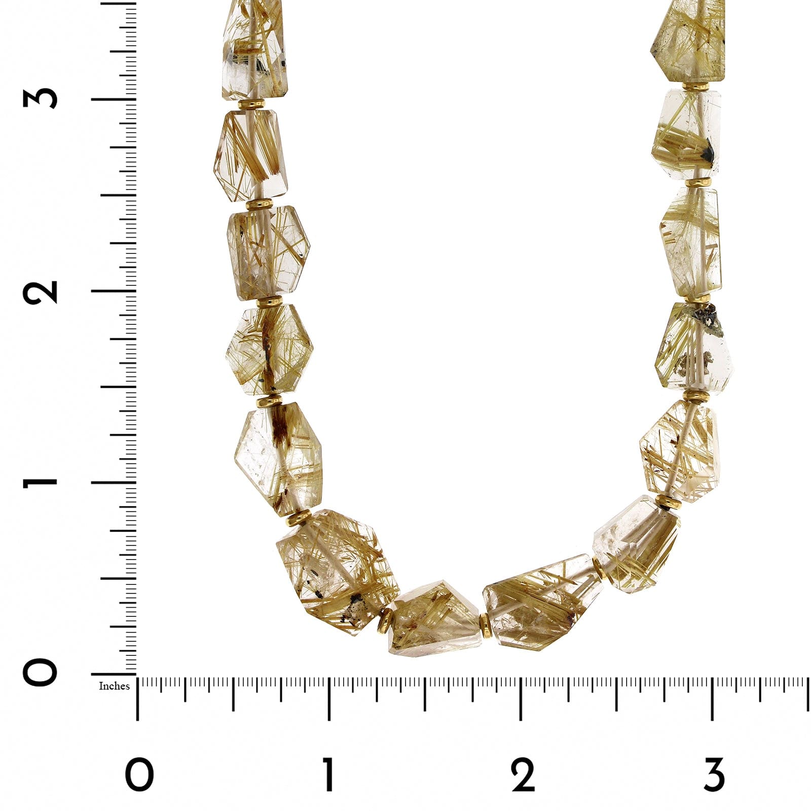 Tanzanite, Citrine and Quartz Two Strand Necklace Gold on Sterling Silver