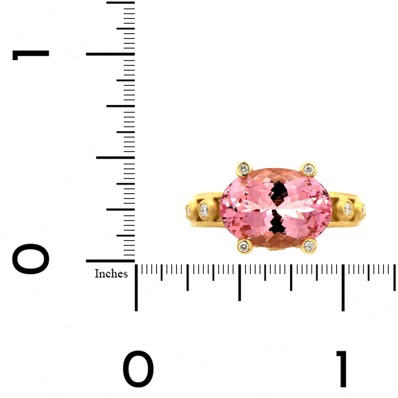 Suzy Landa 18K Yellow Gold Morganite and Diamond Ring – Long's