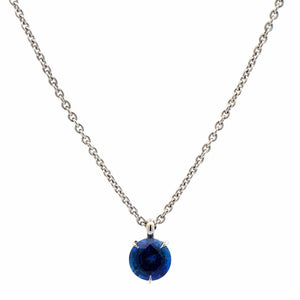 18K White Gold Blue Sapphire Necklace