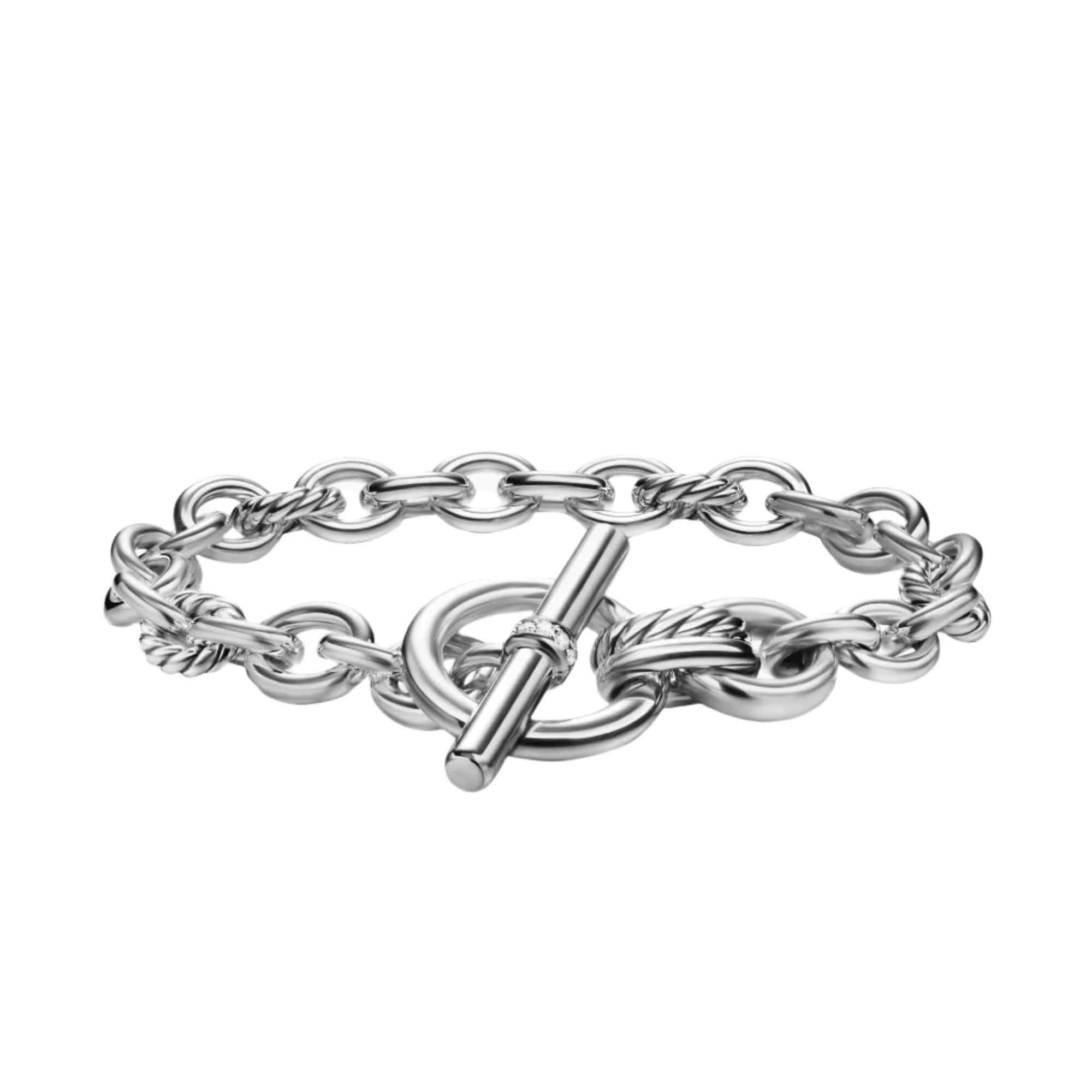 DY Mercer® Toggle Chain Bracelet Sterling Silver with Diamonds