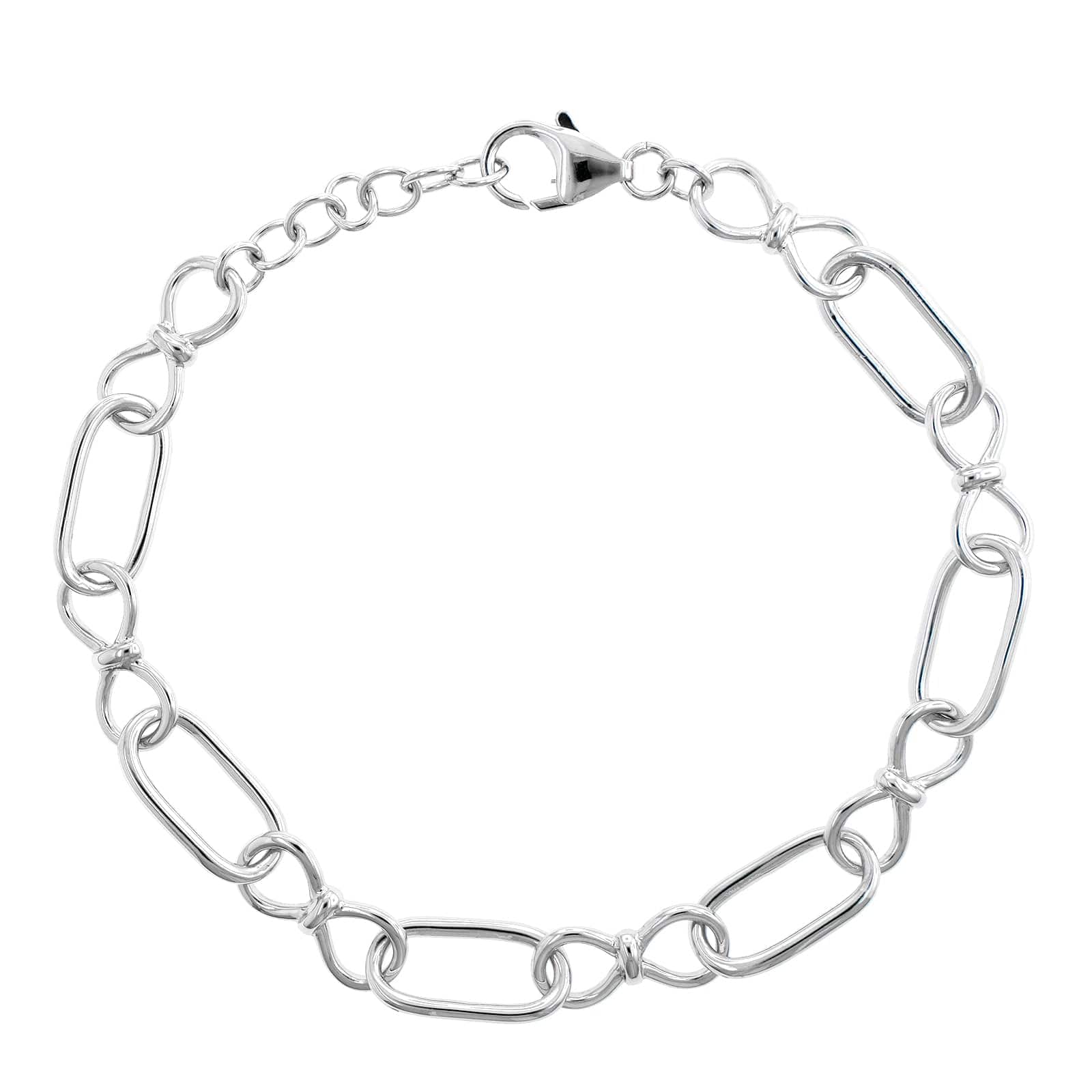 Sterling Silver Open Alternating Oval and Figure Eight Chain Link