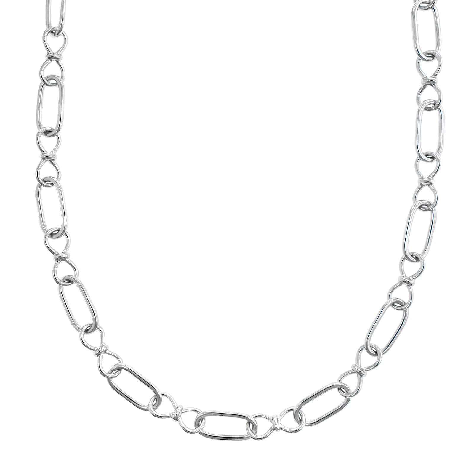 Sterling Silver Open Alternating Oval and Figure Eight Chain Link