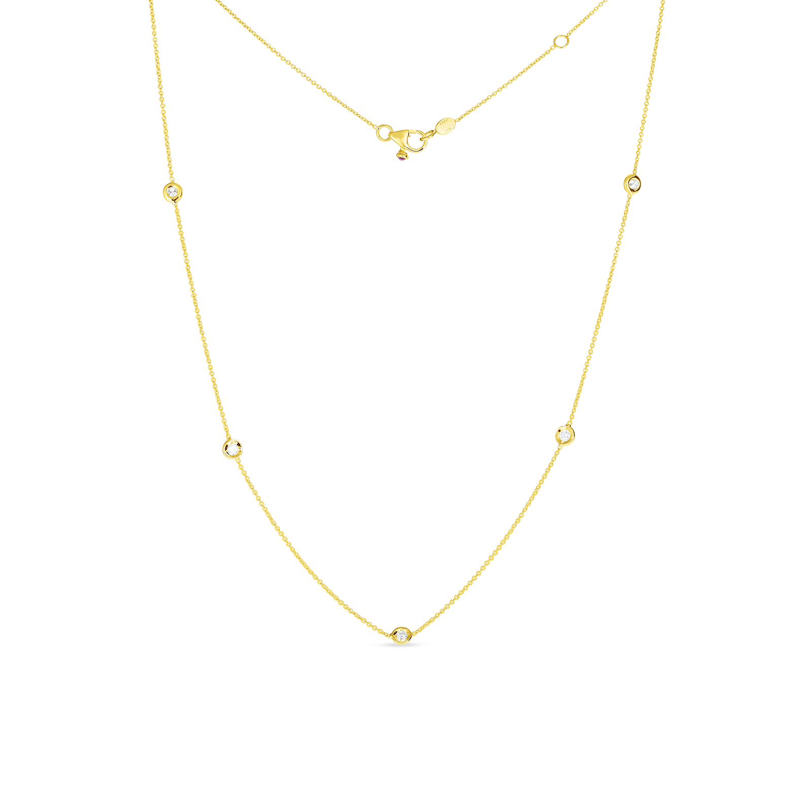 Roberto Coin 18K Yellow Gold Diamond Station Necklace – Long's