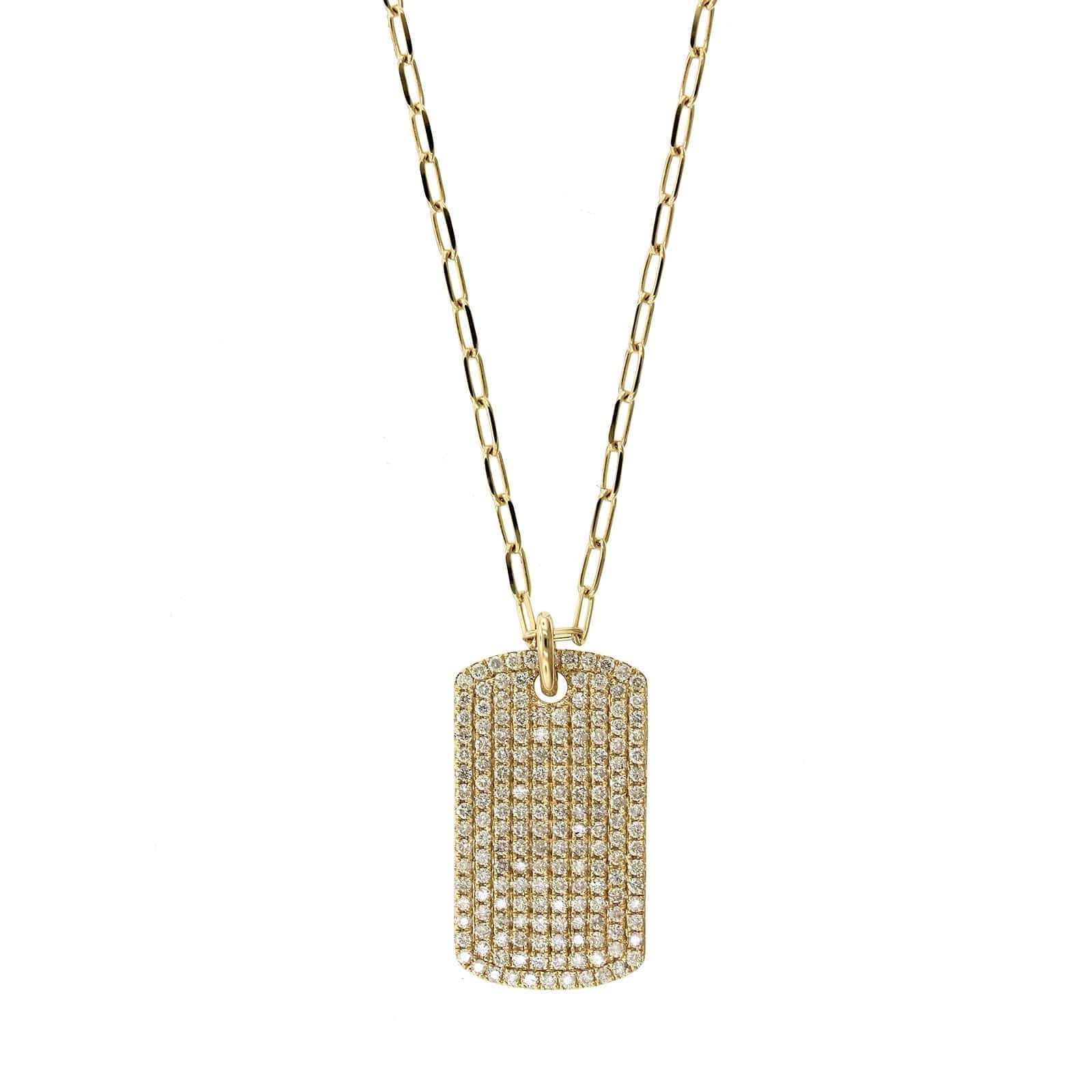 Diamond dog on sale tag necklace gold
