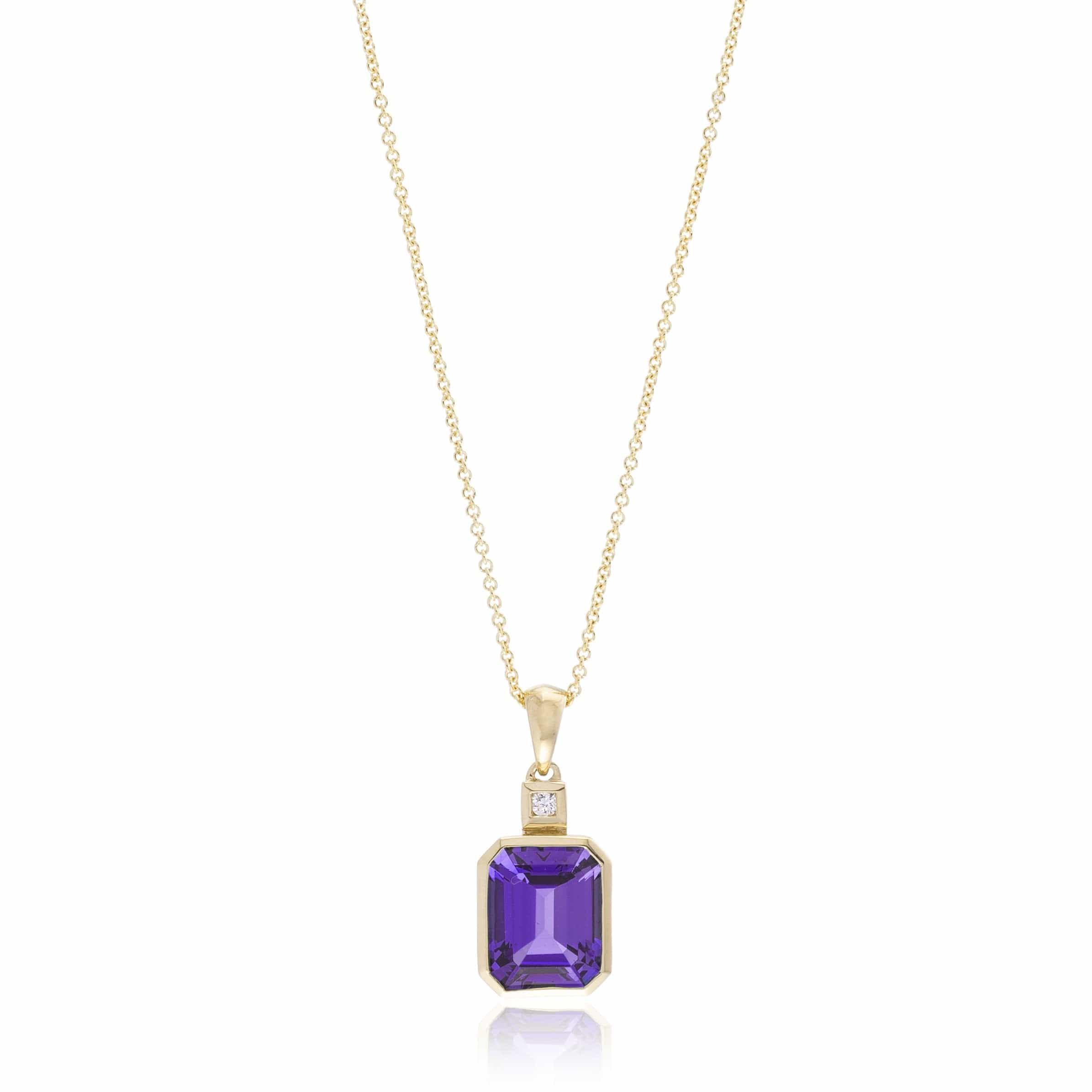 14K Yellow Gold Emerald Cut Amethyst Necklace – Long's Jewelers