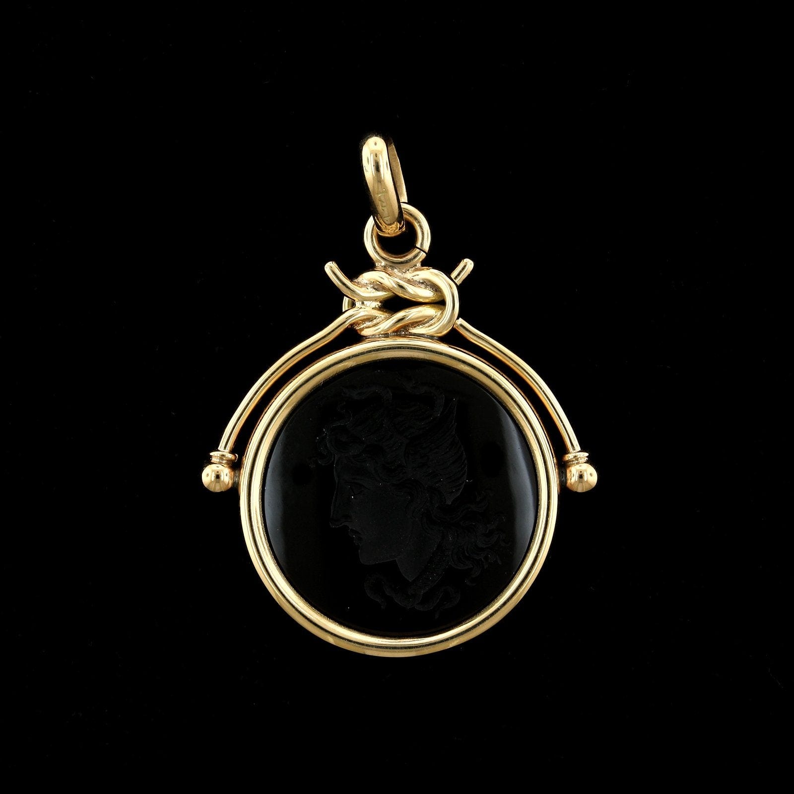 Antique 14K Yellow Gold Carnelian Intaglio Fob Pendant