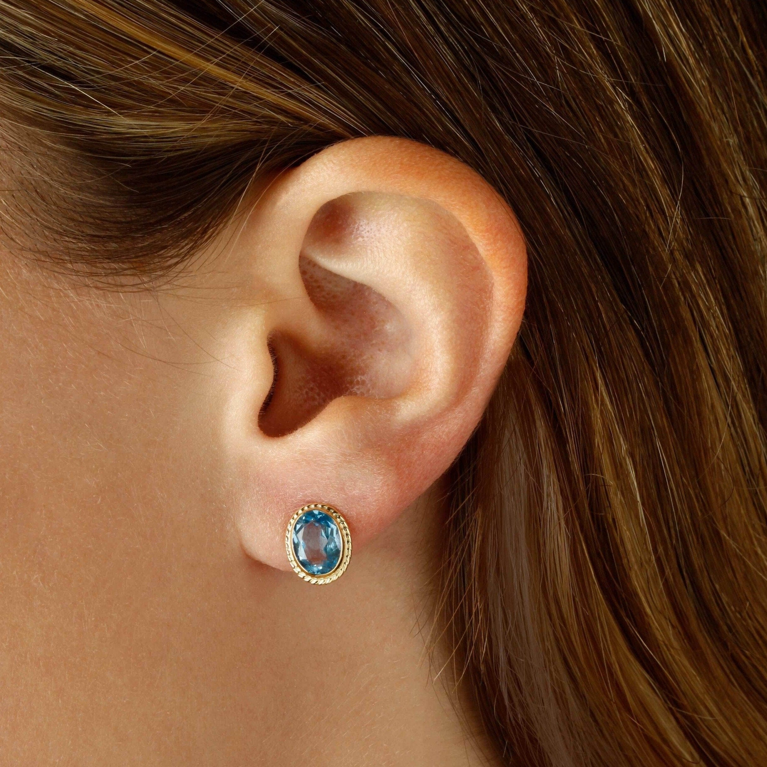 14K Yellow Gold Blue Topaz Earrings – Long's Jewelers